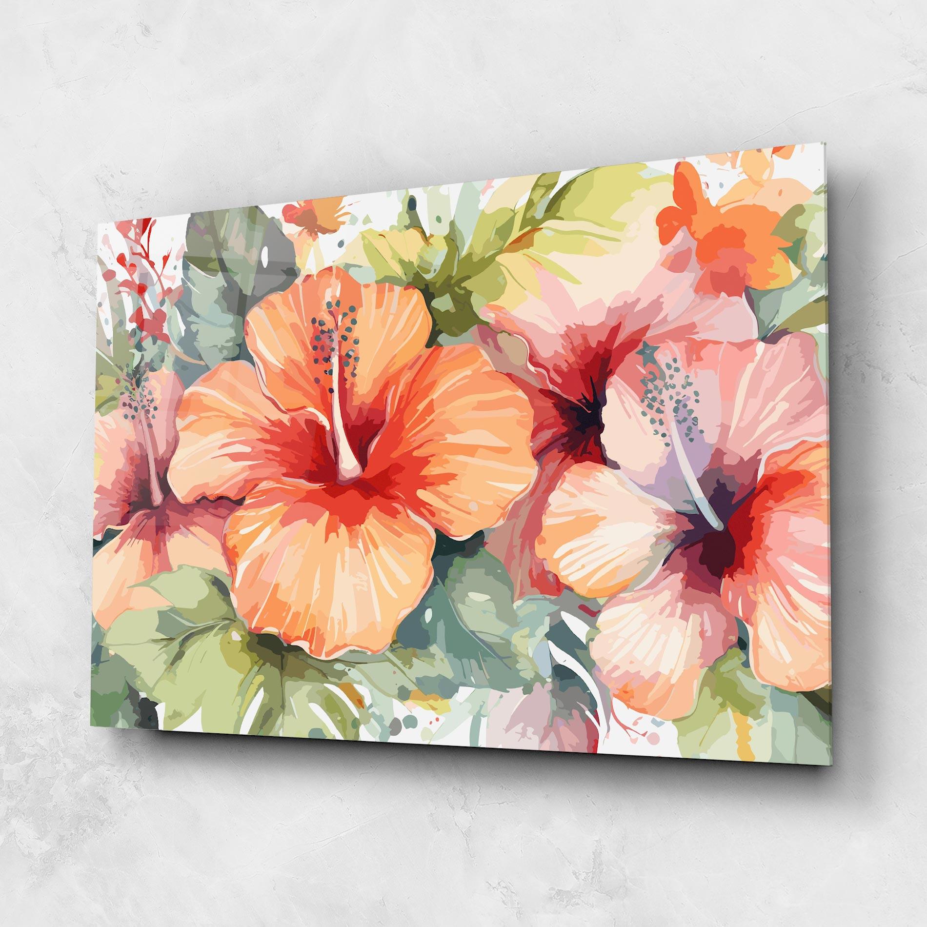 Tablou Sticla Pastel Exotic Flower mockup 1