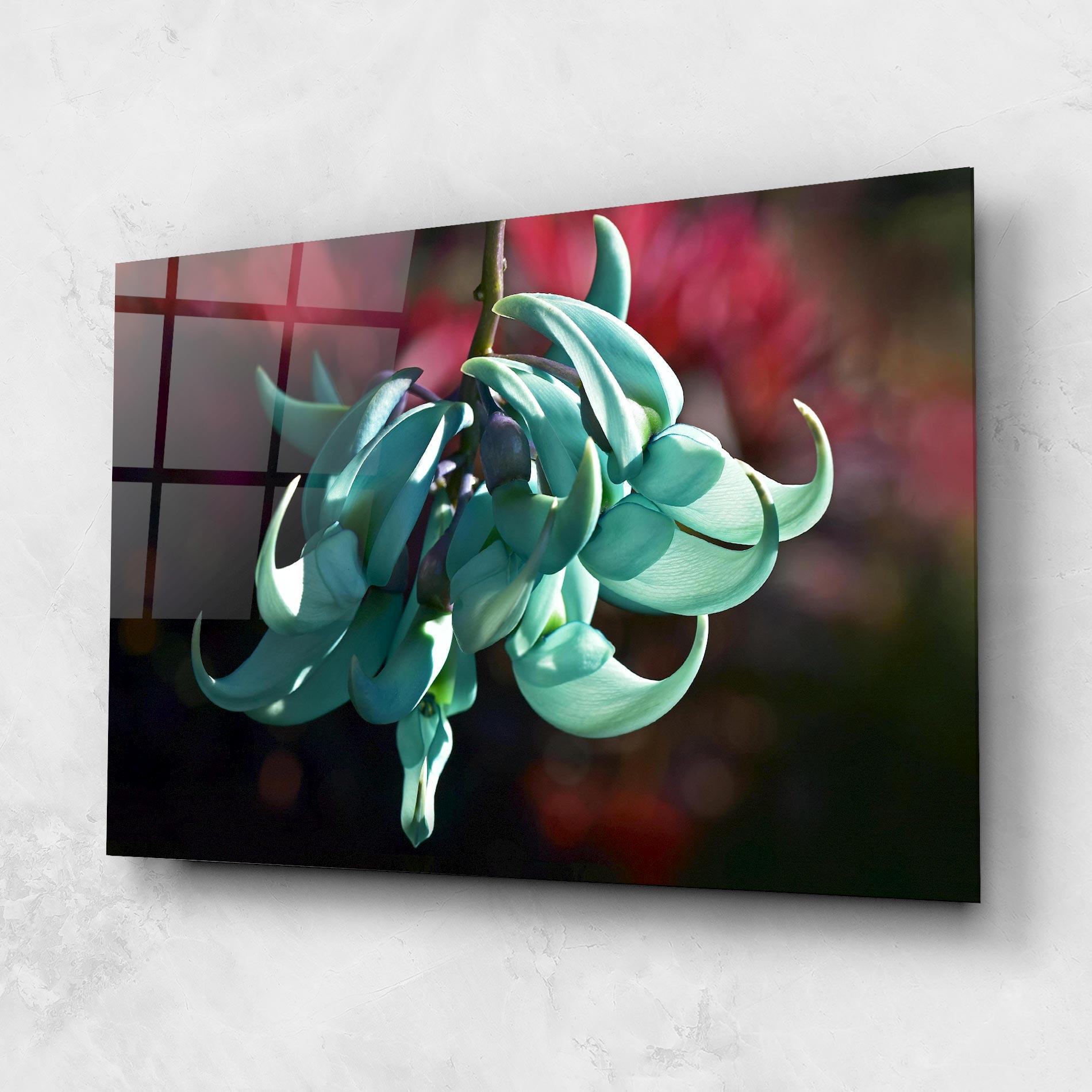 Tablou Sticla Pastel Green Plant mockup 1