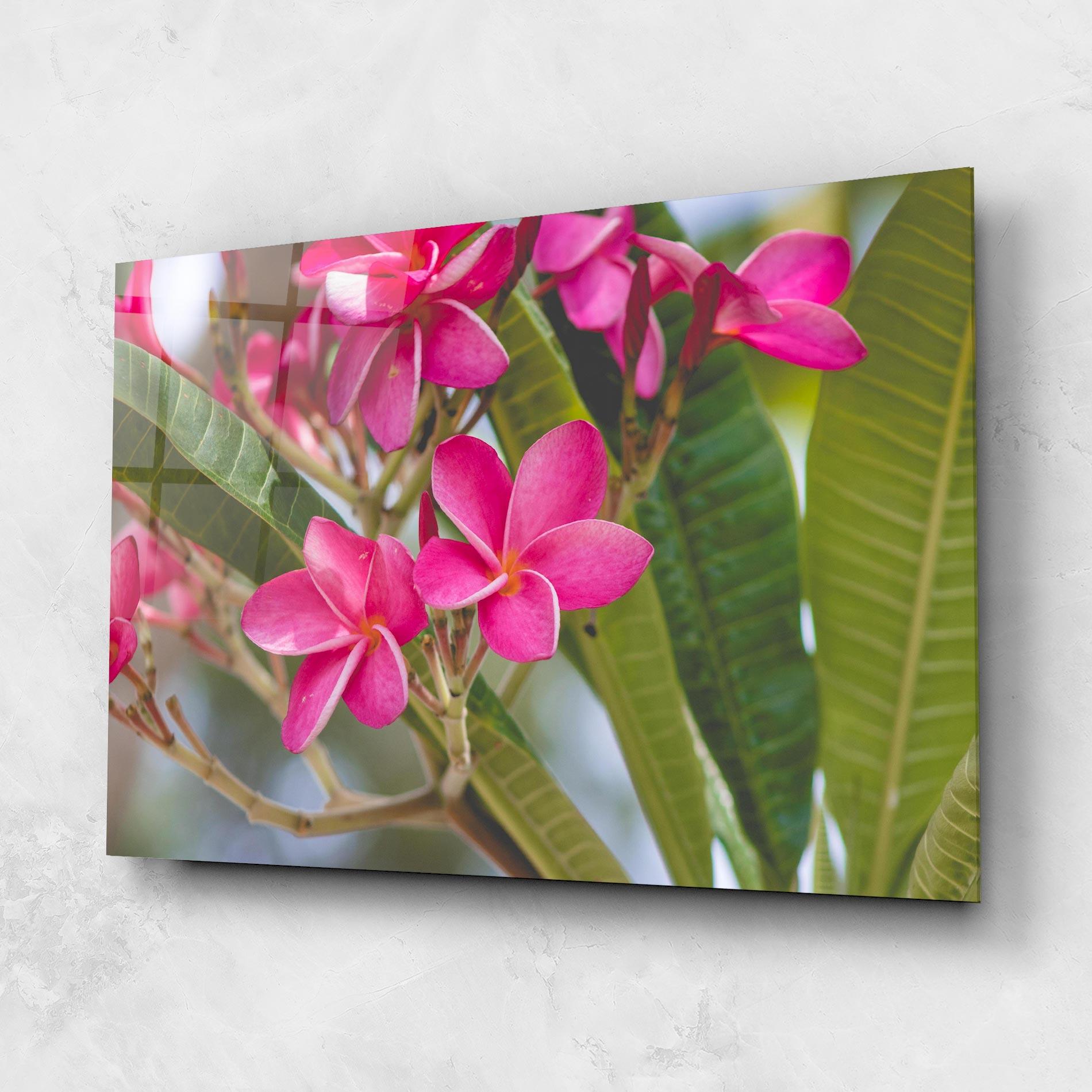 Tablou Sticla Pink Exotic Flowers mockup 1