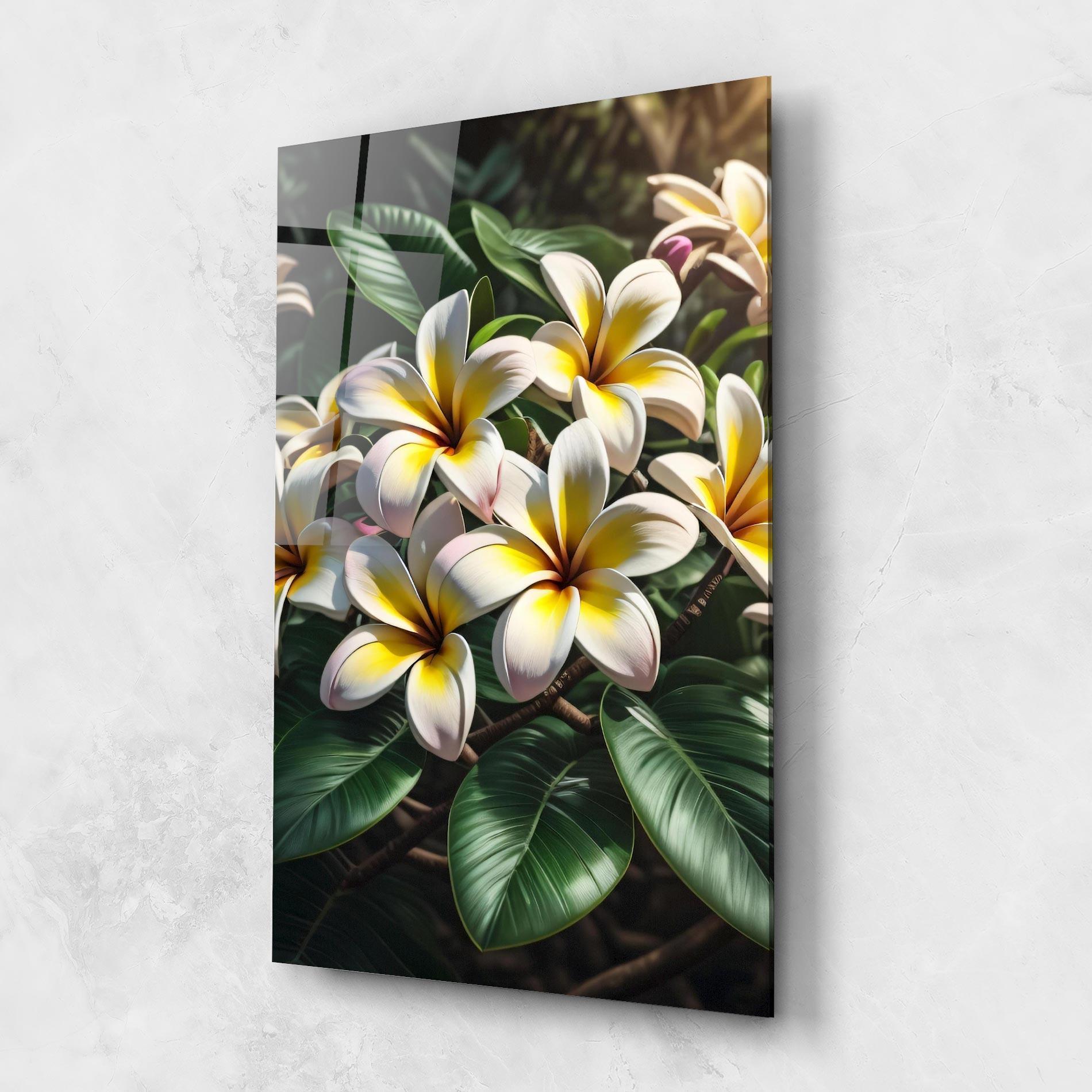 Tablou Sticla Exotic White Yellow mockup 1
