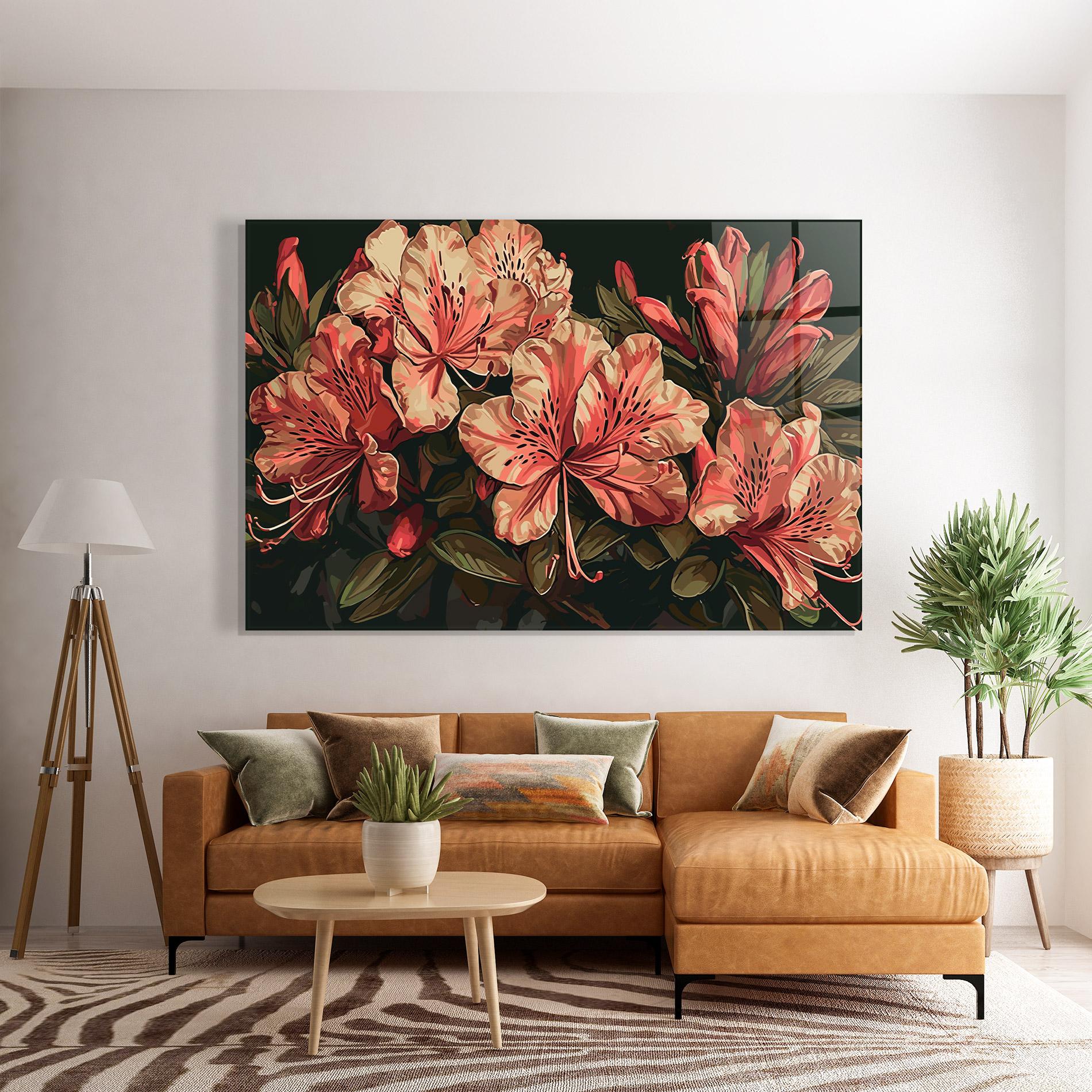 Tablou Sticla Cream Exotic Art mockup 7