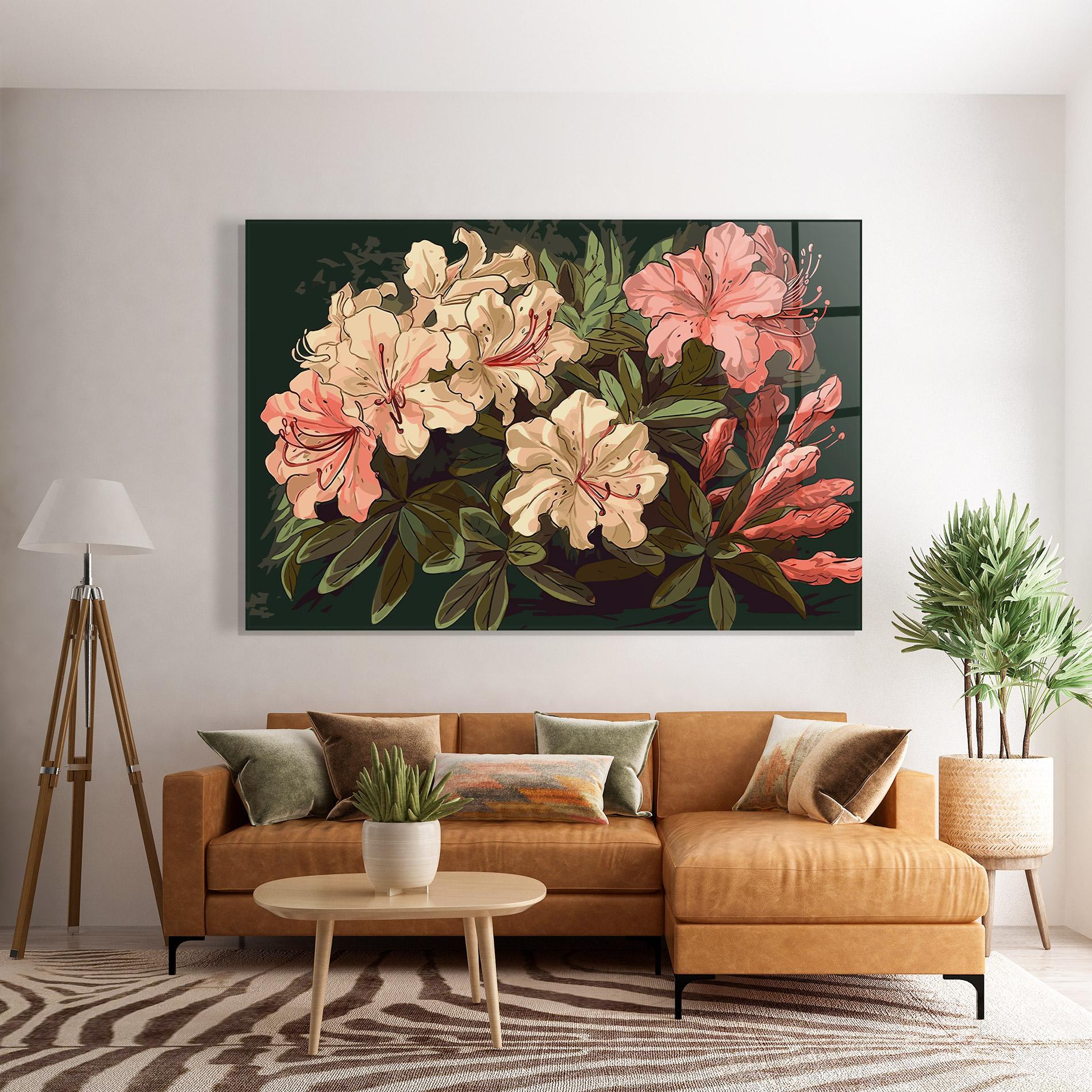 Tablou Sticla Exotic Flowers Art mockup 7