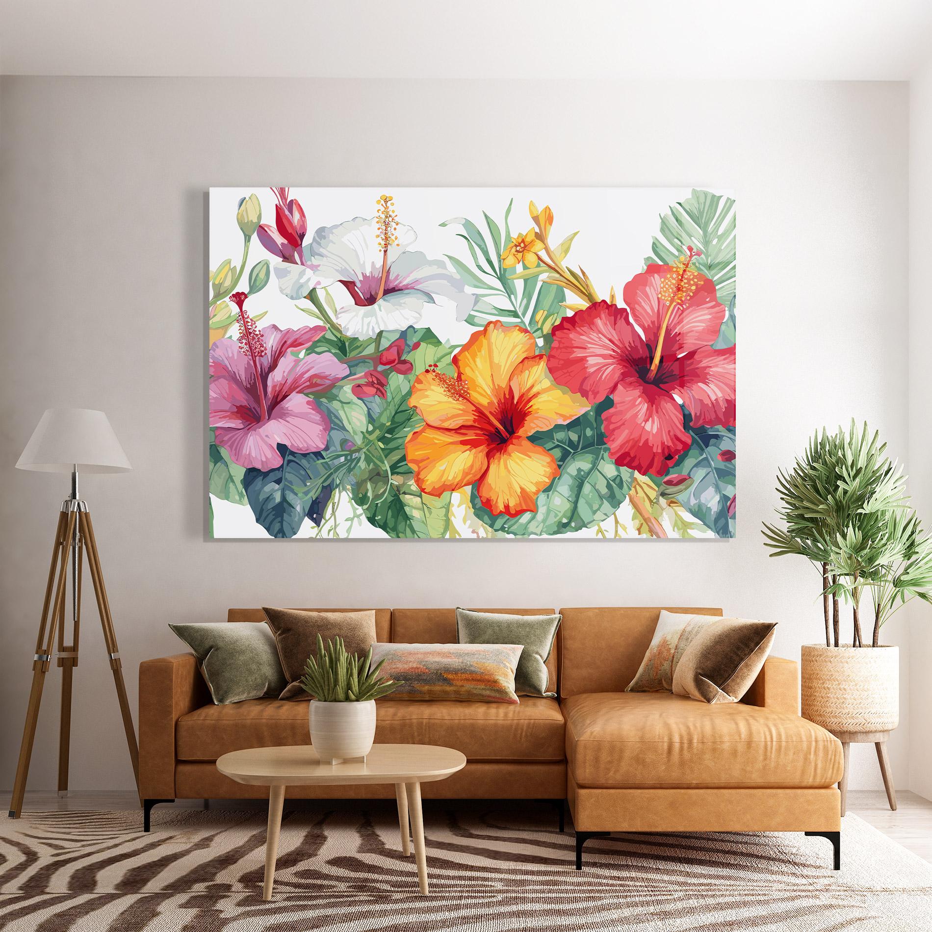 Tablou Sticla Exotic Flowers mockup 7