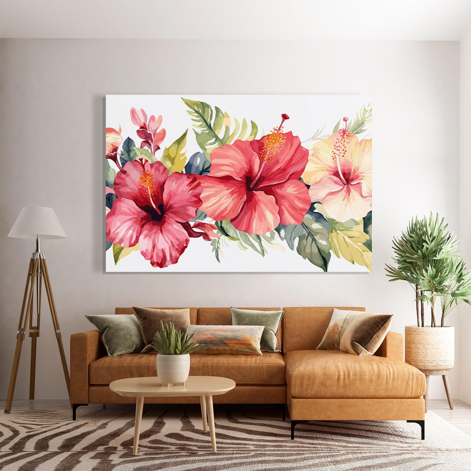 Tablou Sticla Flowers Exotic Art mockup 7