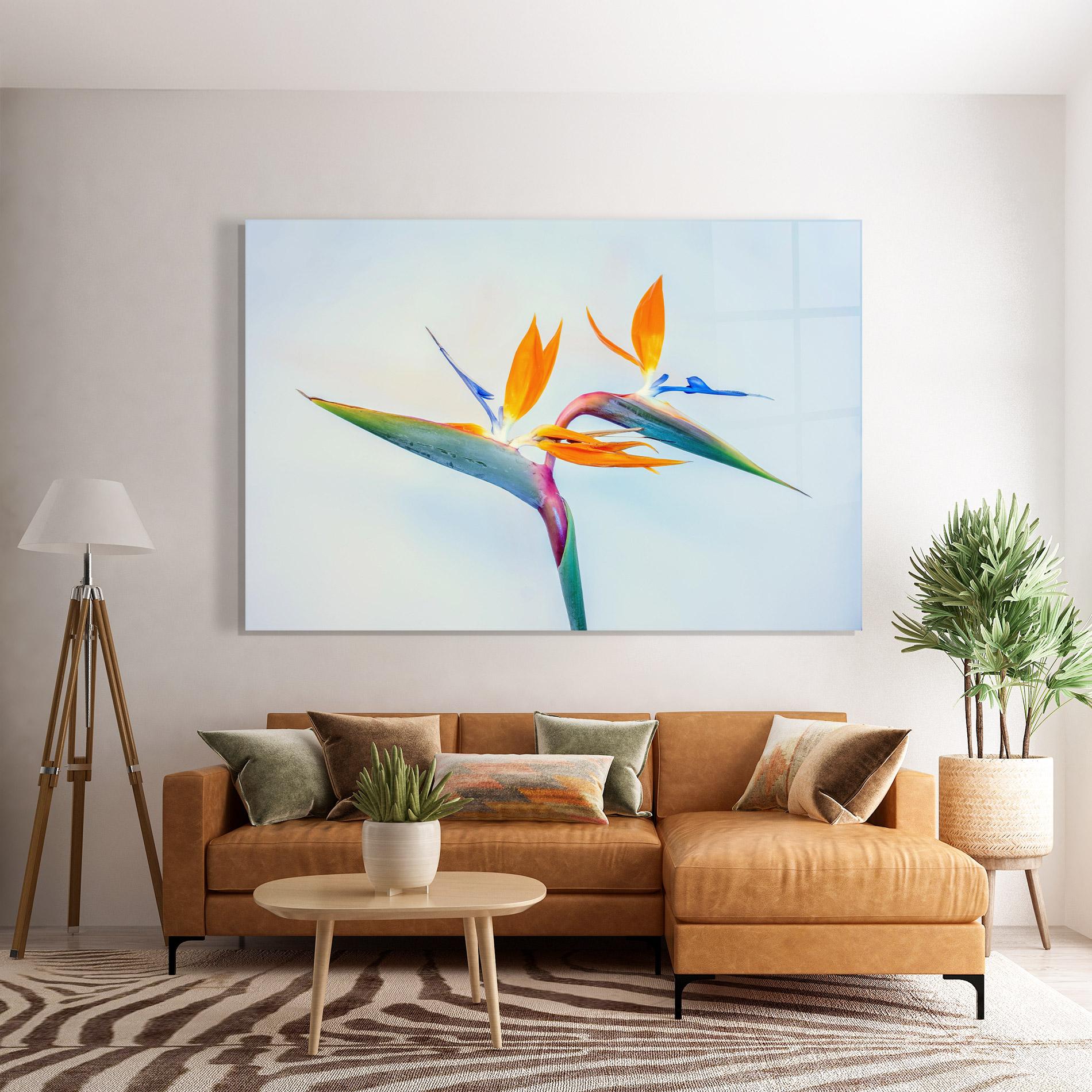 Tablou Sticla Green Orange Exotic mockup 7