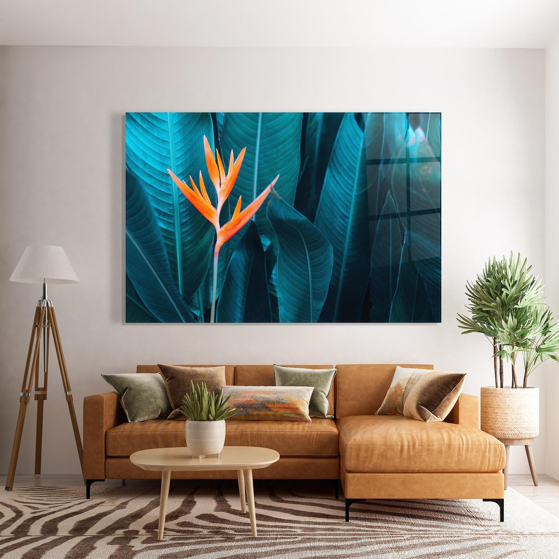 Tablou Sticla Orange Green Exotic mockup 7