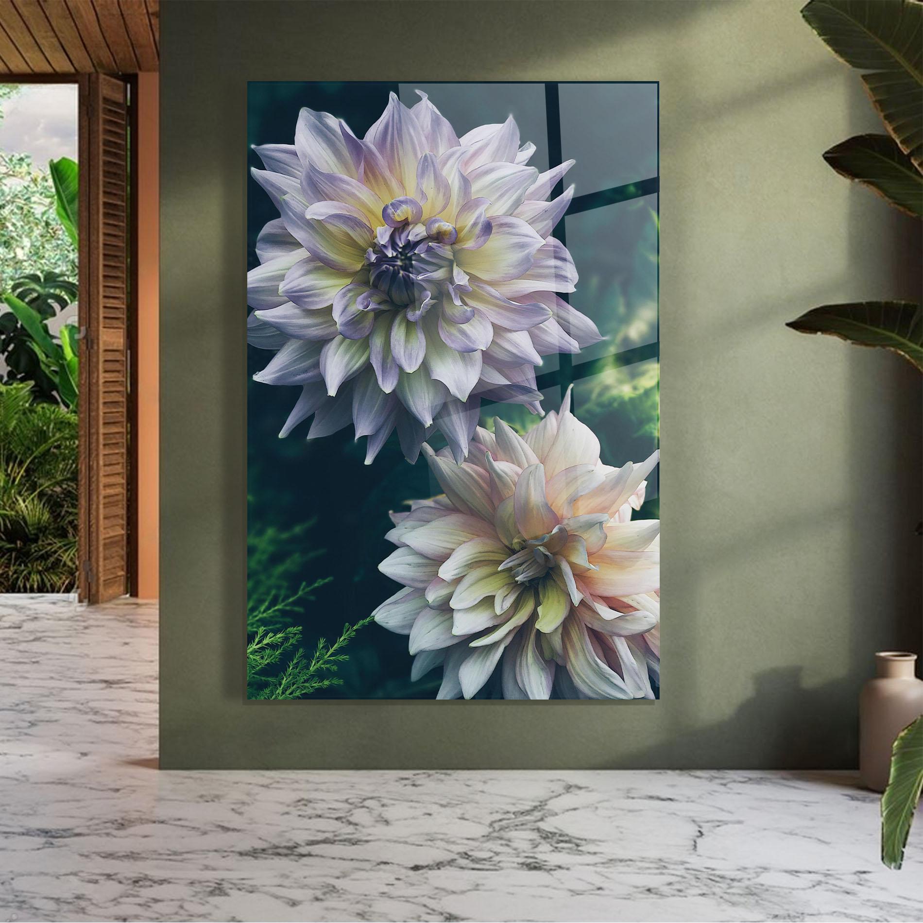 Tablou Sticla Dahlia Flowers mockup 7