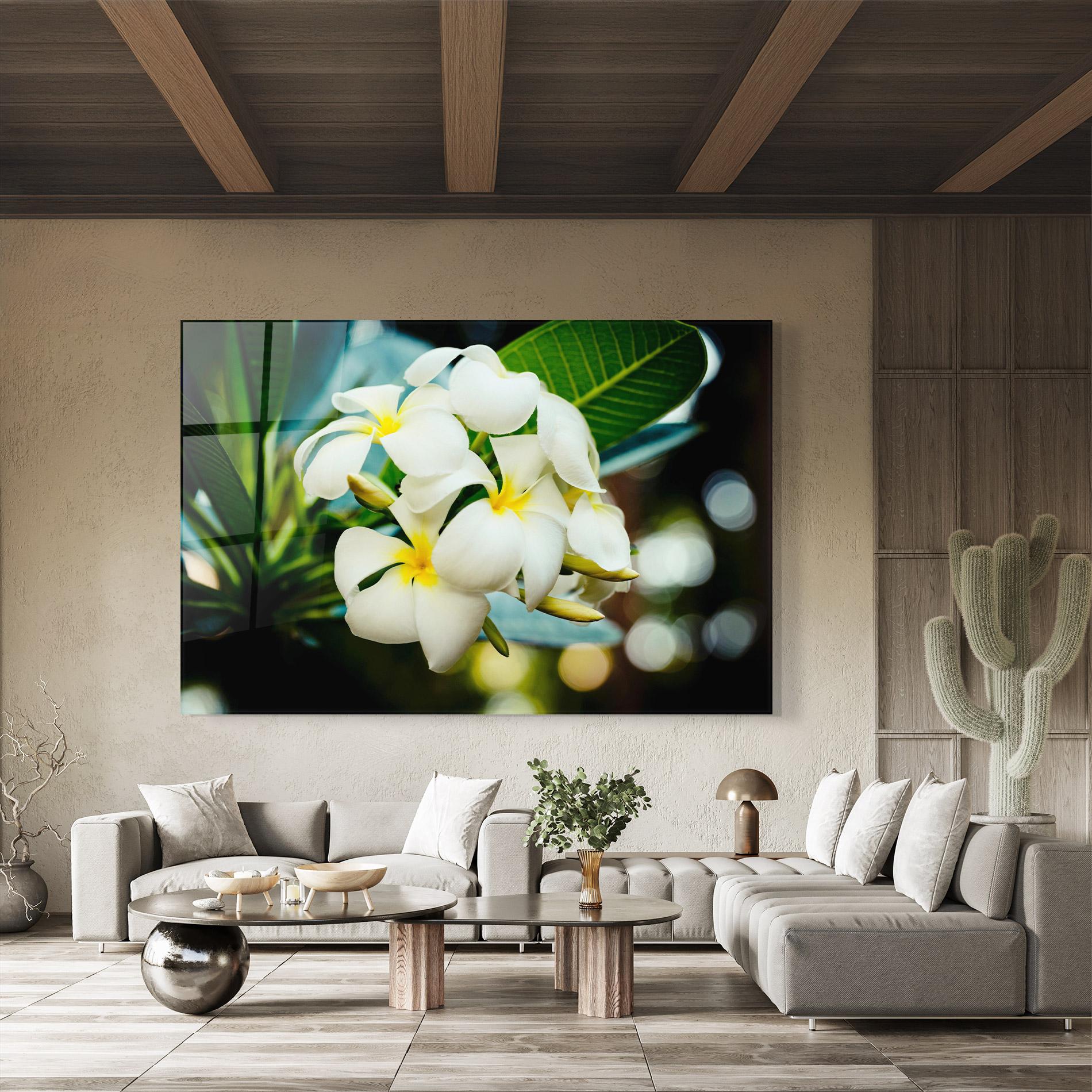 Tablou Sticla Beautiful White Exotic mockup 8