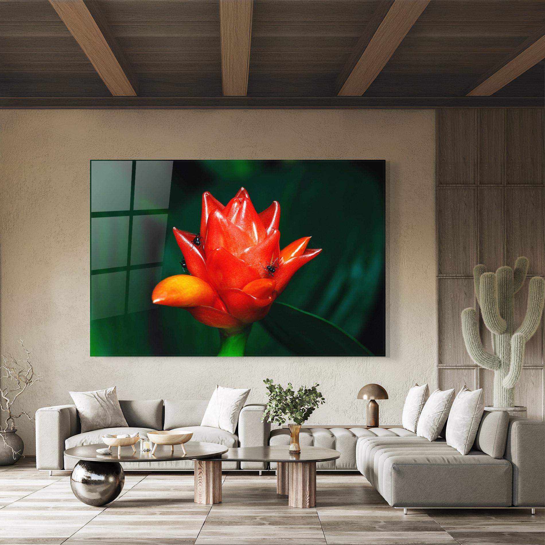 Tablou Sticla Cool Orange Exotic mockup 8