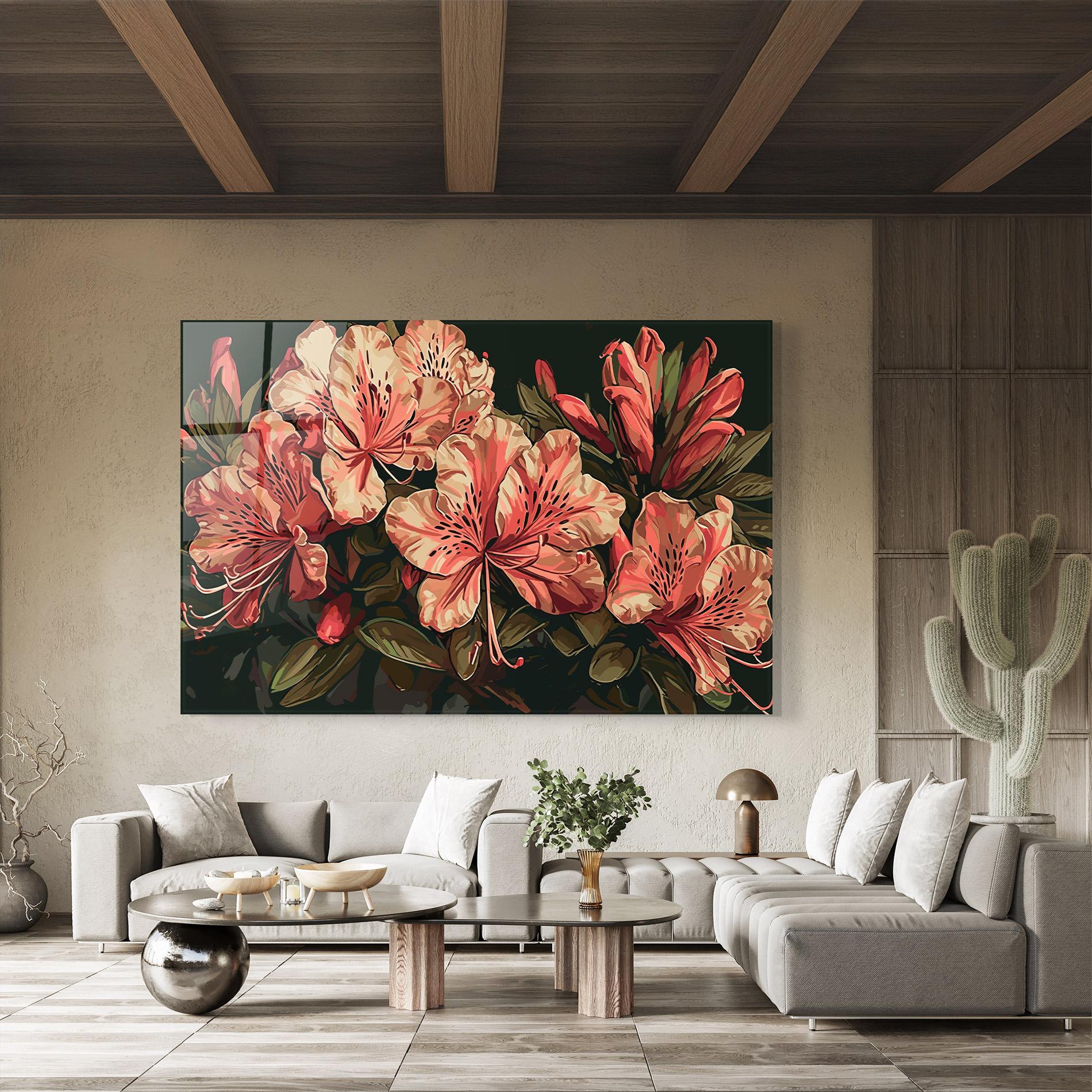 Tablou Sticla Cream Exotic Art mockup 8