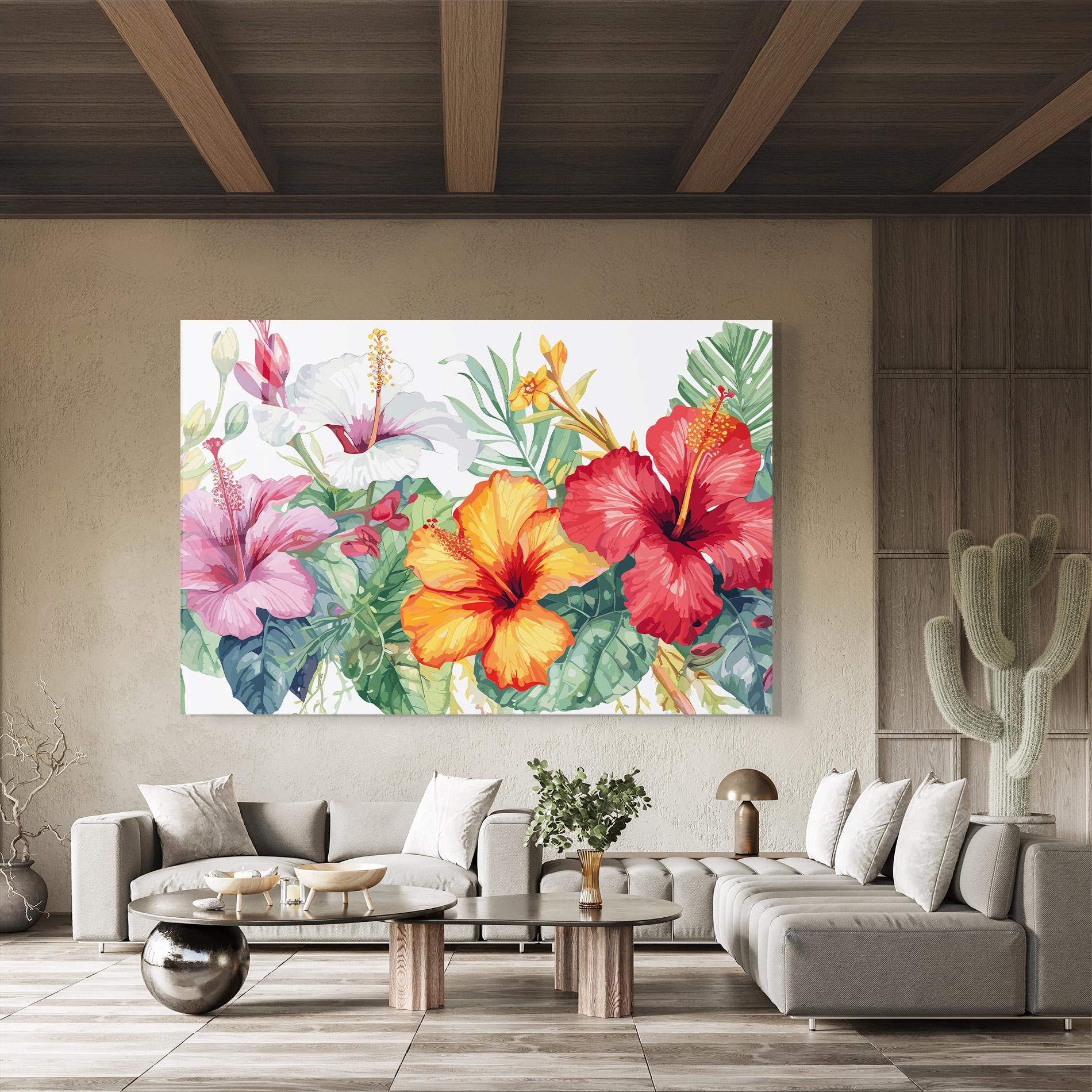 Tablou Sticla Exotic Flowers mockup 8