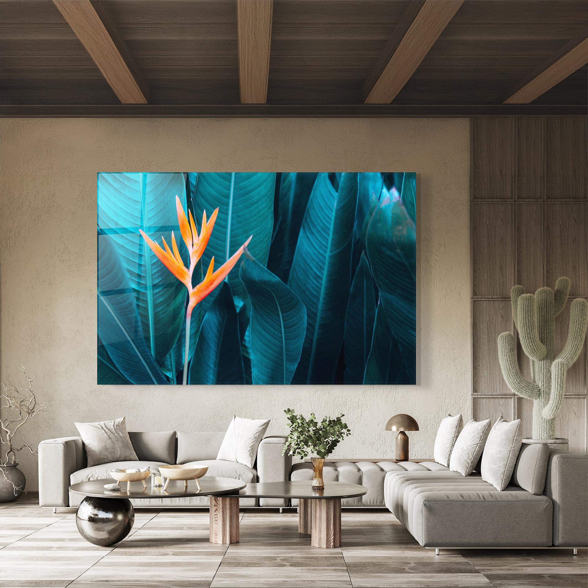 Tablou Sticla Orange Green Exotic mockup 8