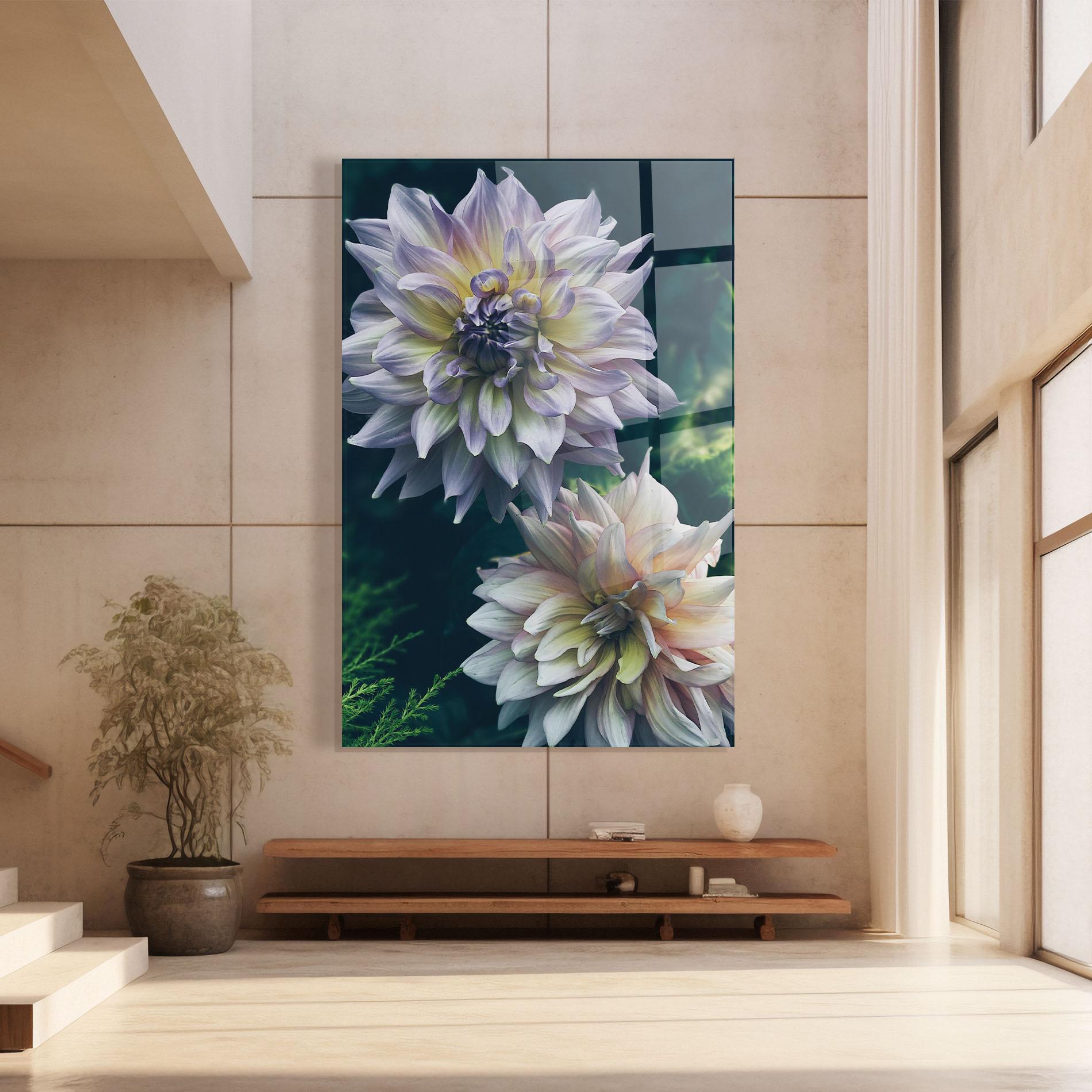 Tablou Sticla Dahlia Flowers mockup 8