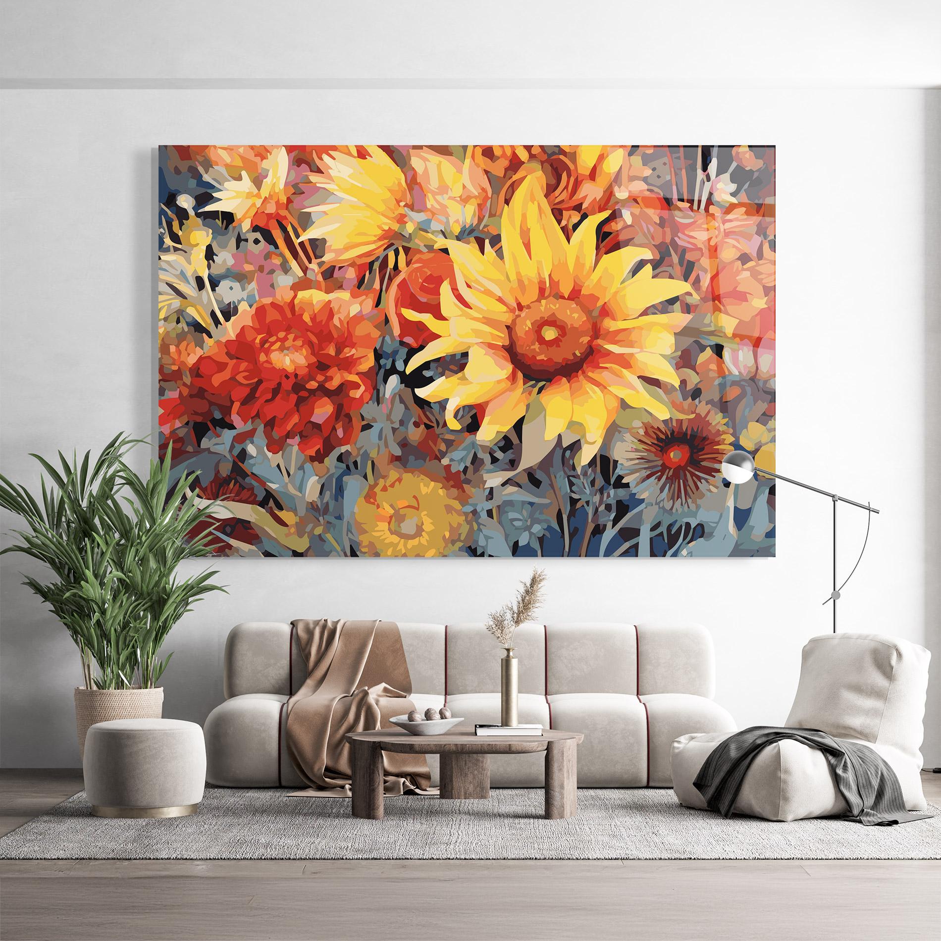 Tablou Sticla Autumn Wild Flower mockup 9