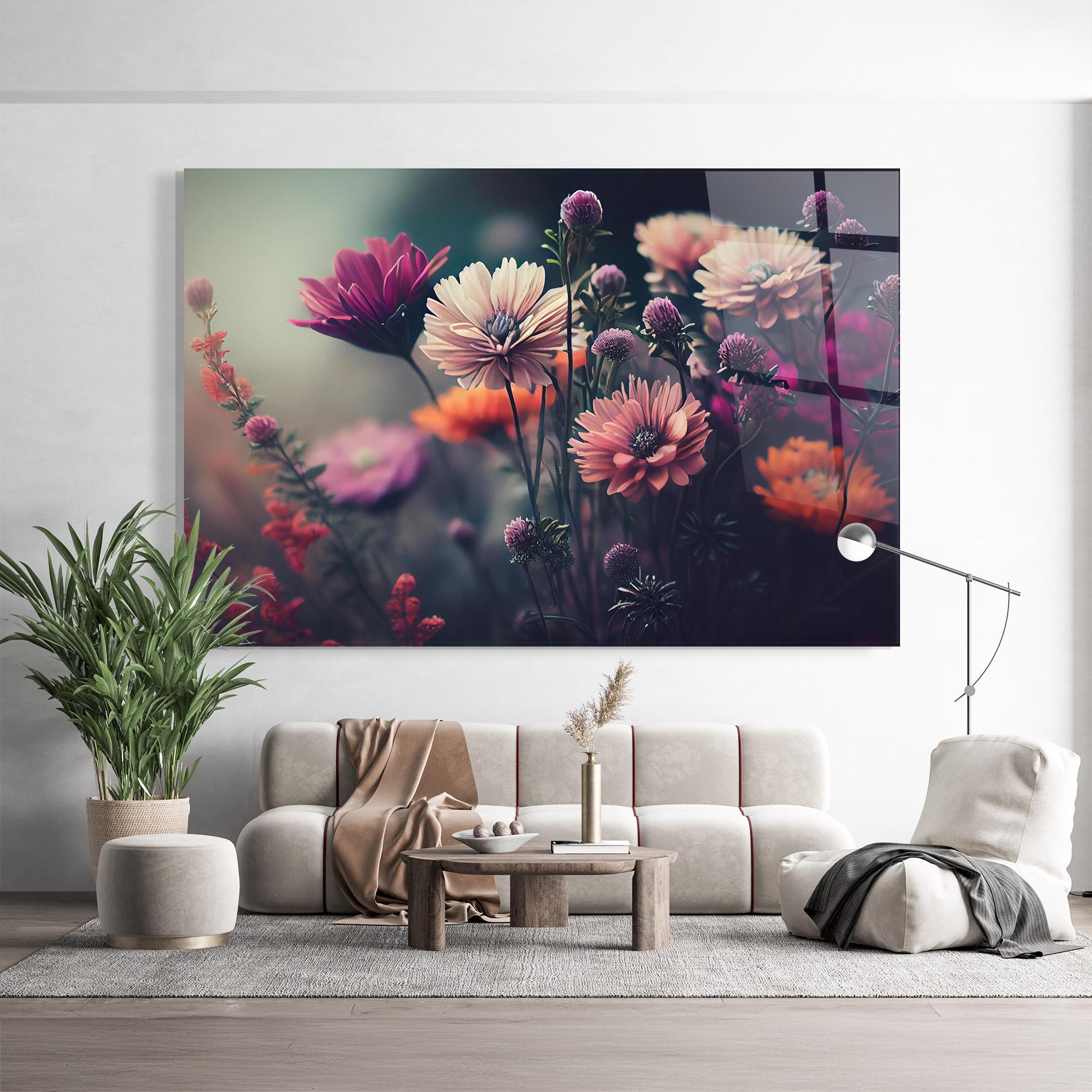 Tablou Sticla Beautiful Flower Garden mockup 9