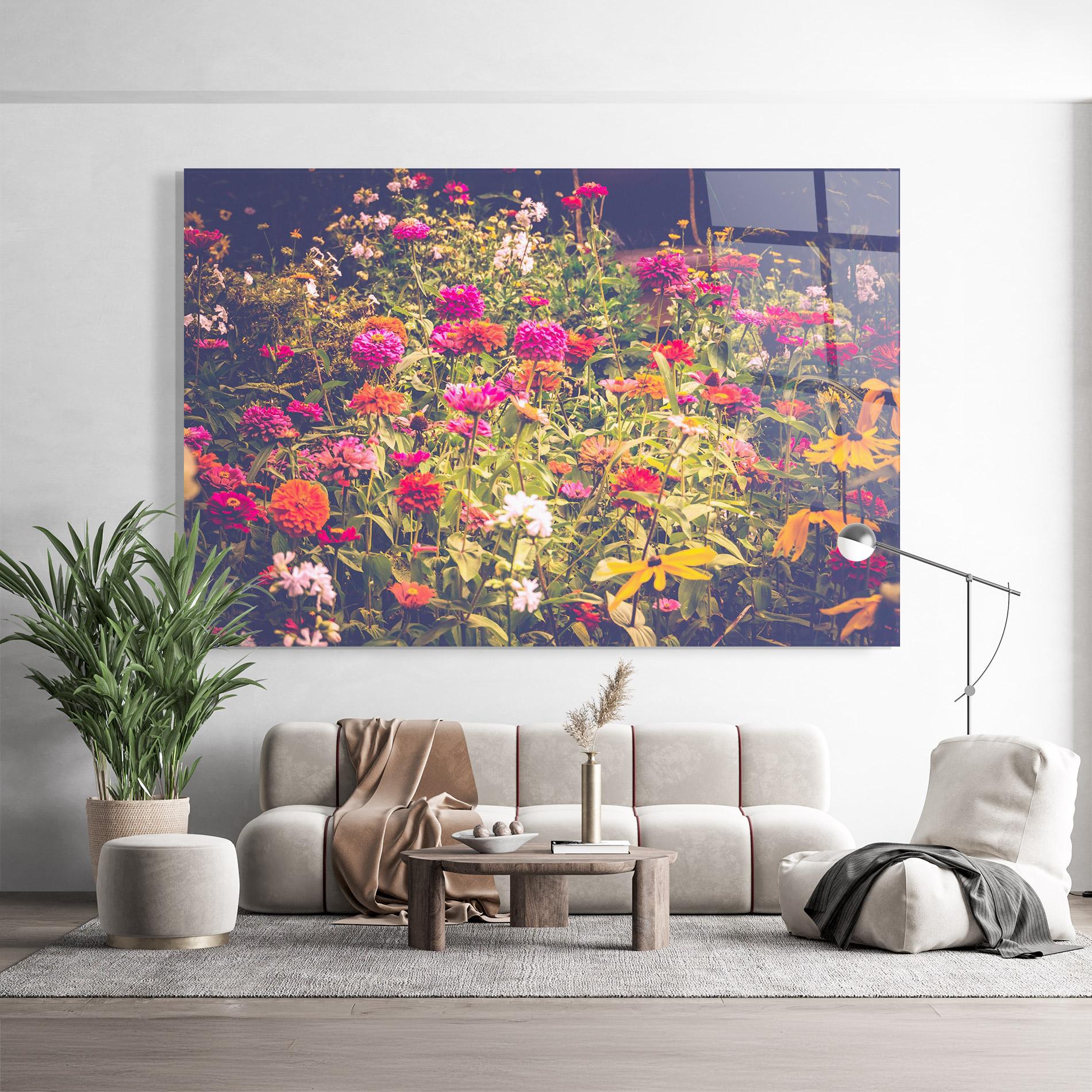 Tablou Sticla Colorful Wild Field mockup 9