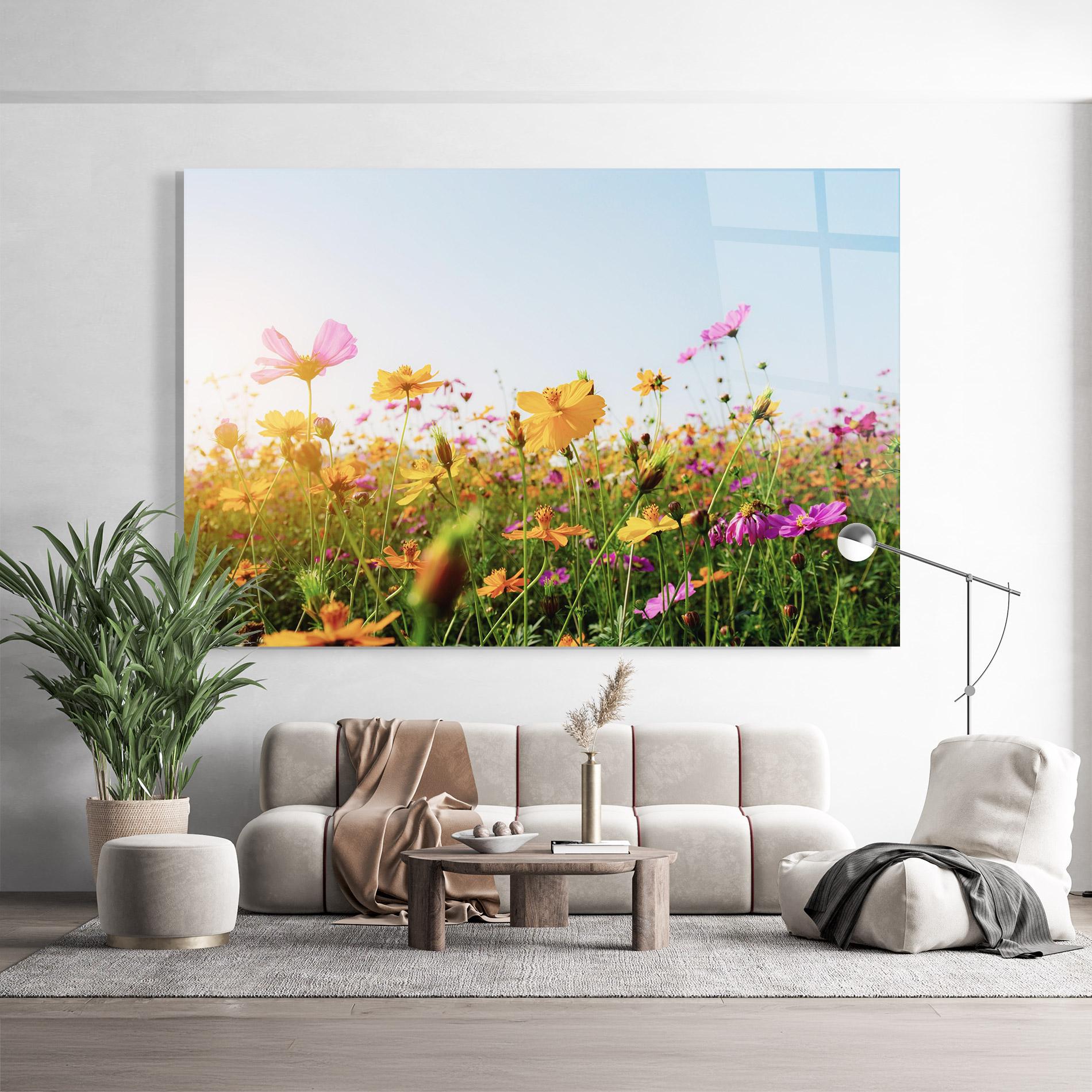 Tablou Sticla Cosmos Field Sunset mockup 9