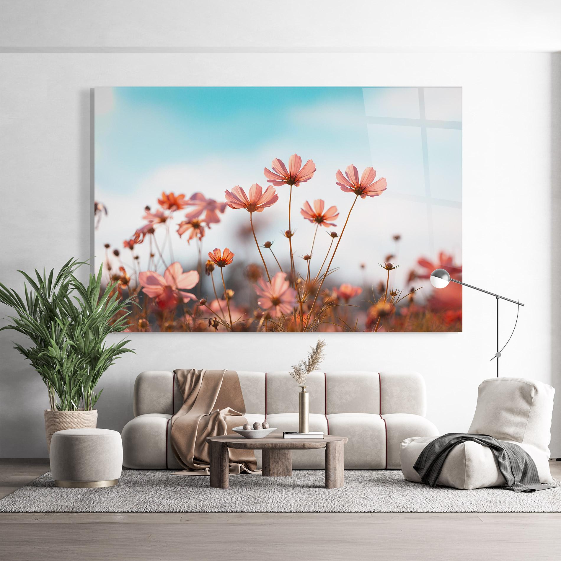 Tablou Sticla Cosmos Flowers Beautiful mockup 9