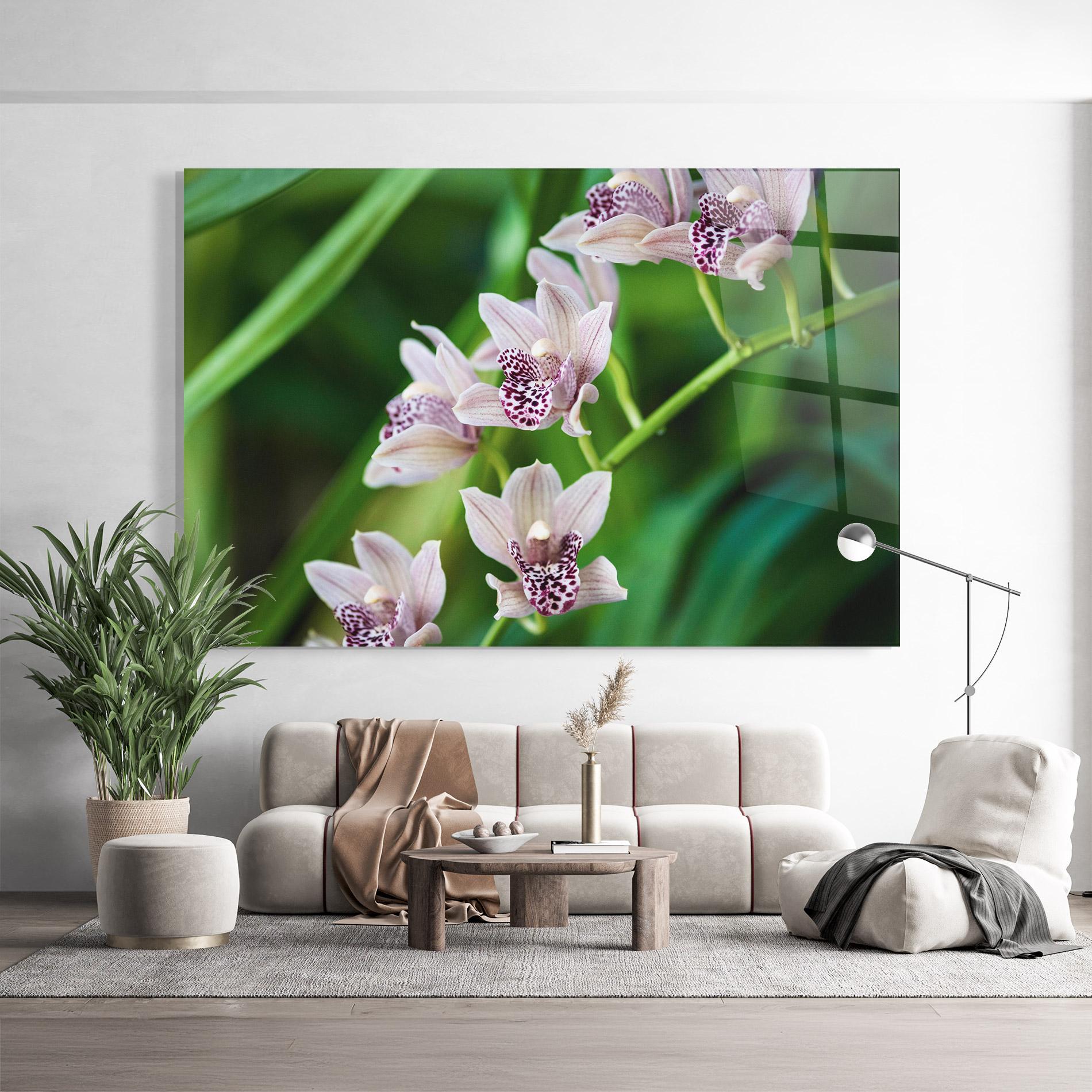 Tablou Sticla Cymbidium Orchid mockup 9