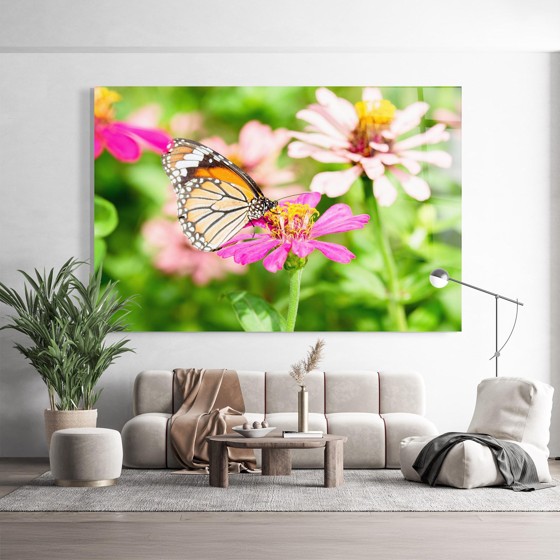 Tablou Sticla Daylight Butterfly mockup 9
