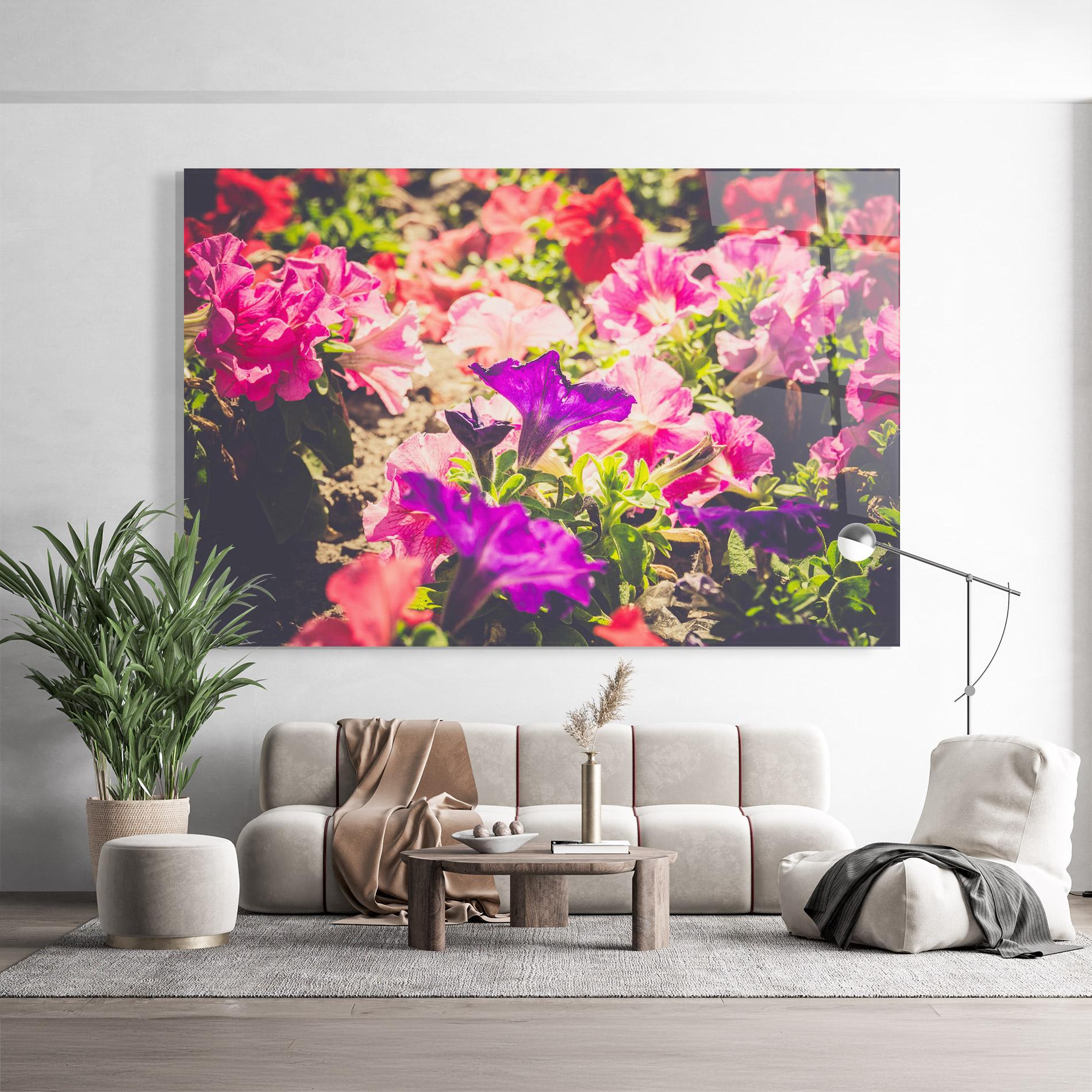 Tablou Sticla Daylight Purple Flower mockup 9