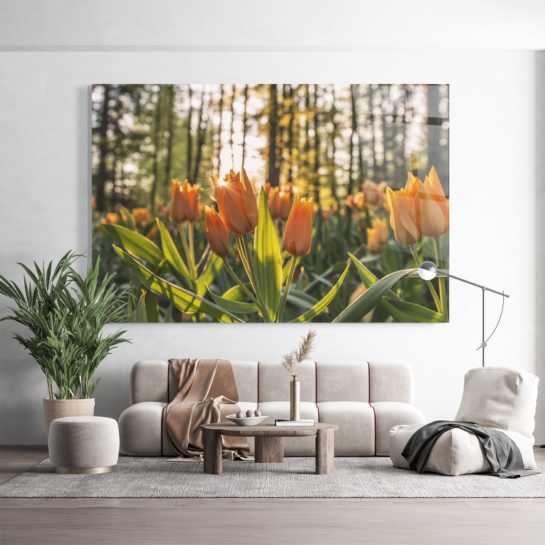 Tablou Sticla Forest Tulips mockup 9
