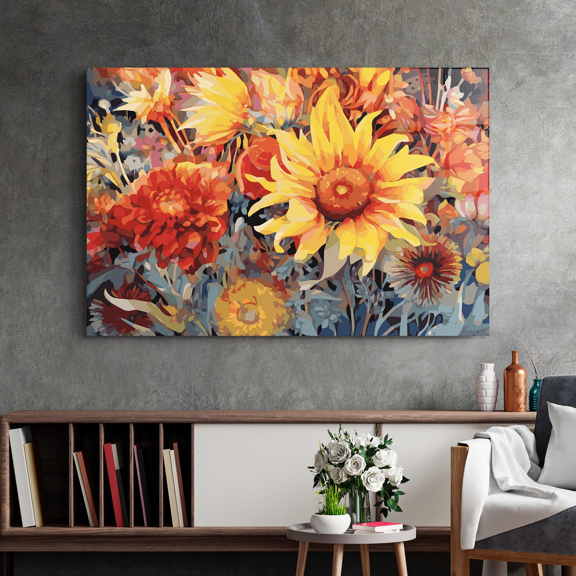 Tablou Sticla Autumn Wild Flower mockup 2