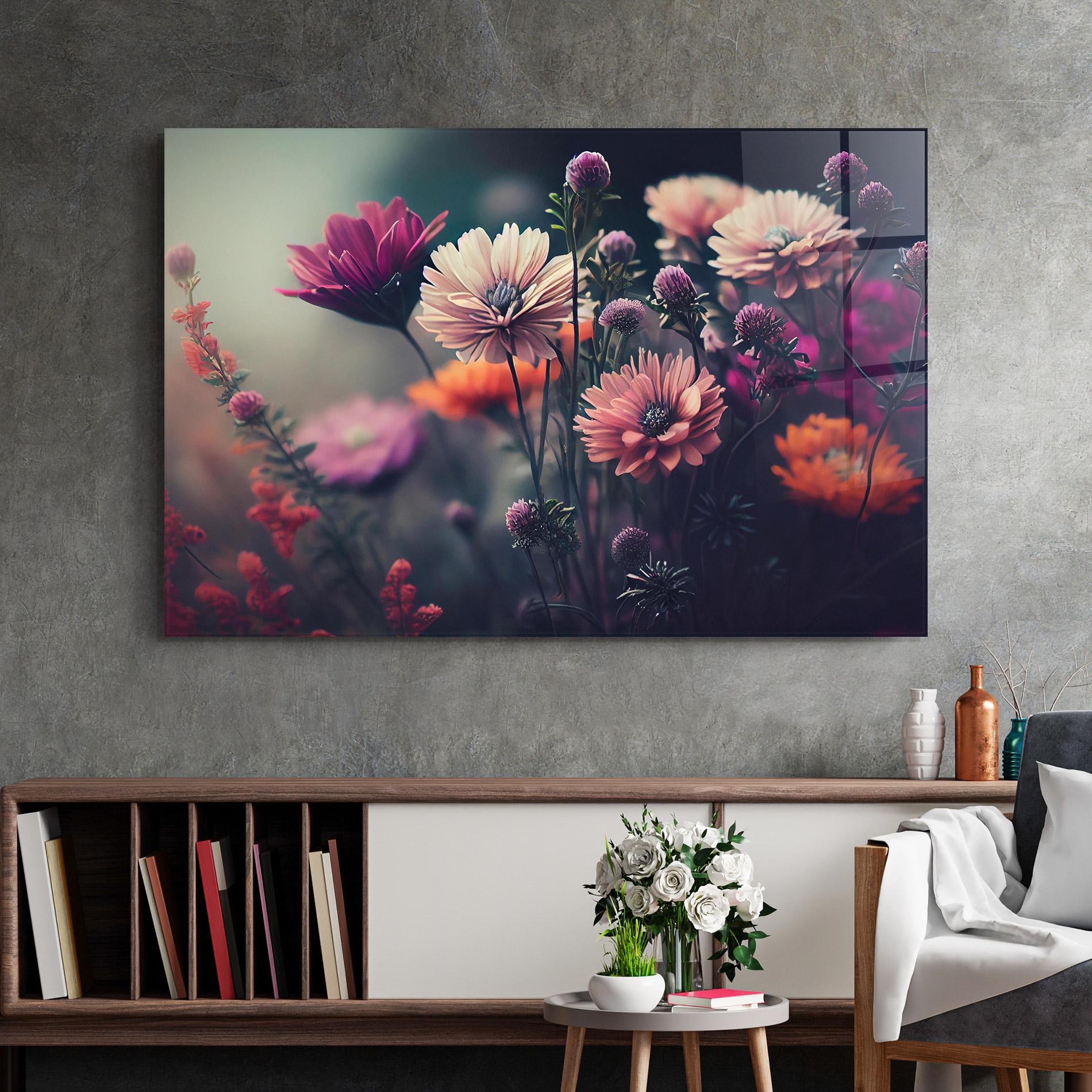 Tablou Sticla Beautiful Flower Garden mockup 2