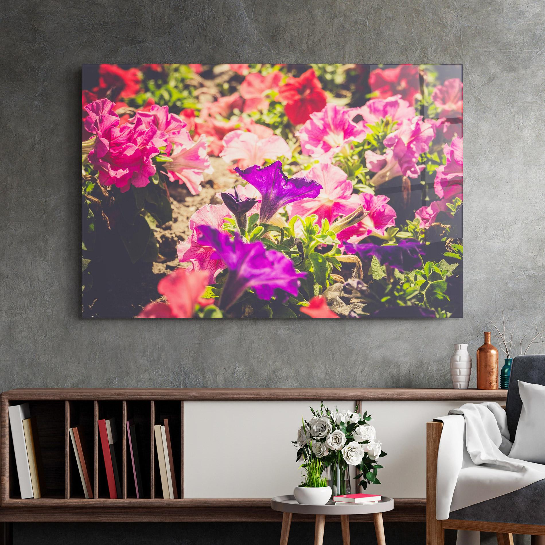 Tablou Sticla Daylight Purple Flower mockup 2