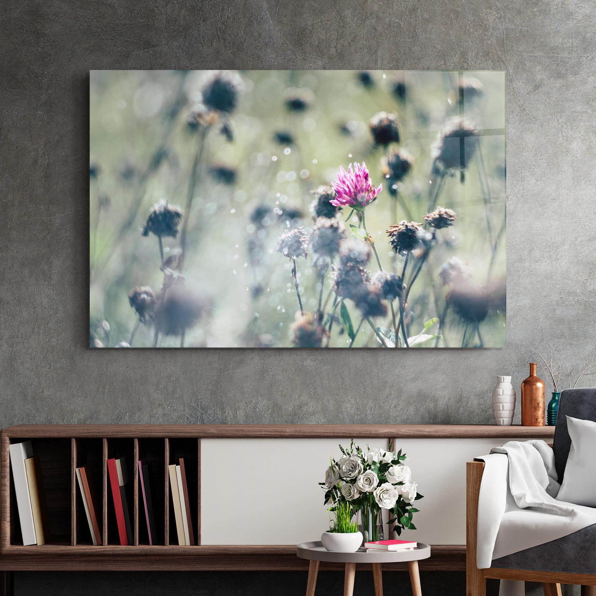 Tablou Sticla Dreamy Purple Flower mockup 2