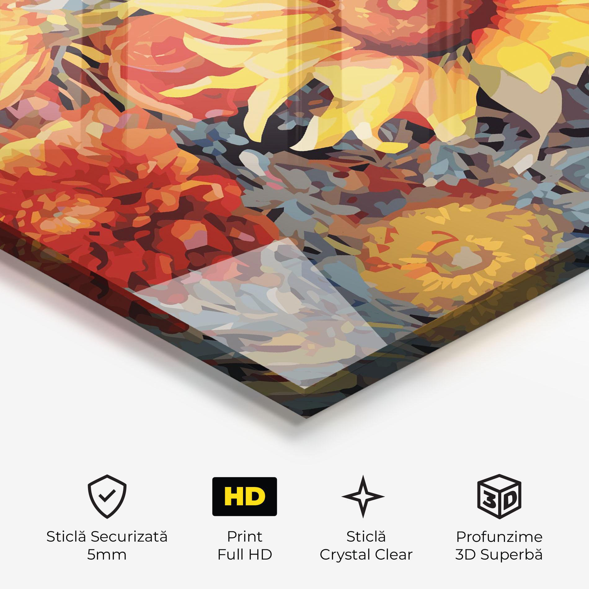 Tablou Sticla Autumn Wild Flower mockup 3