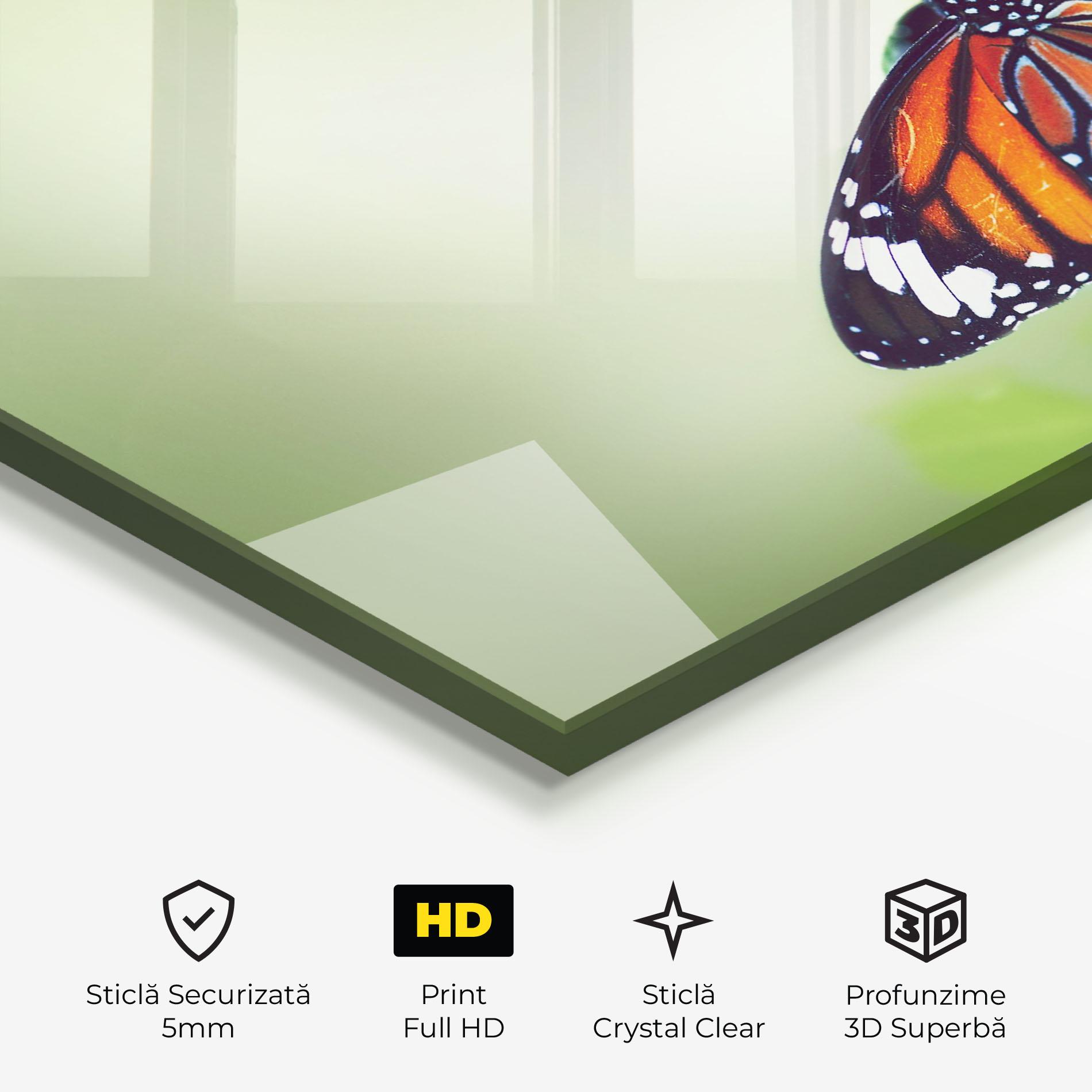 Tablou Sticla Butterfly Wild Plant mockup 3