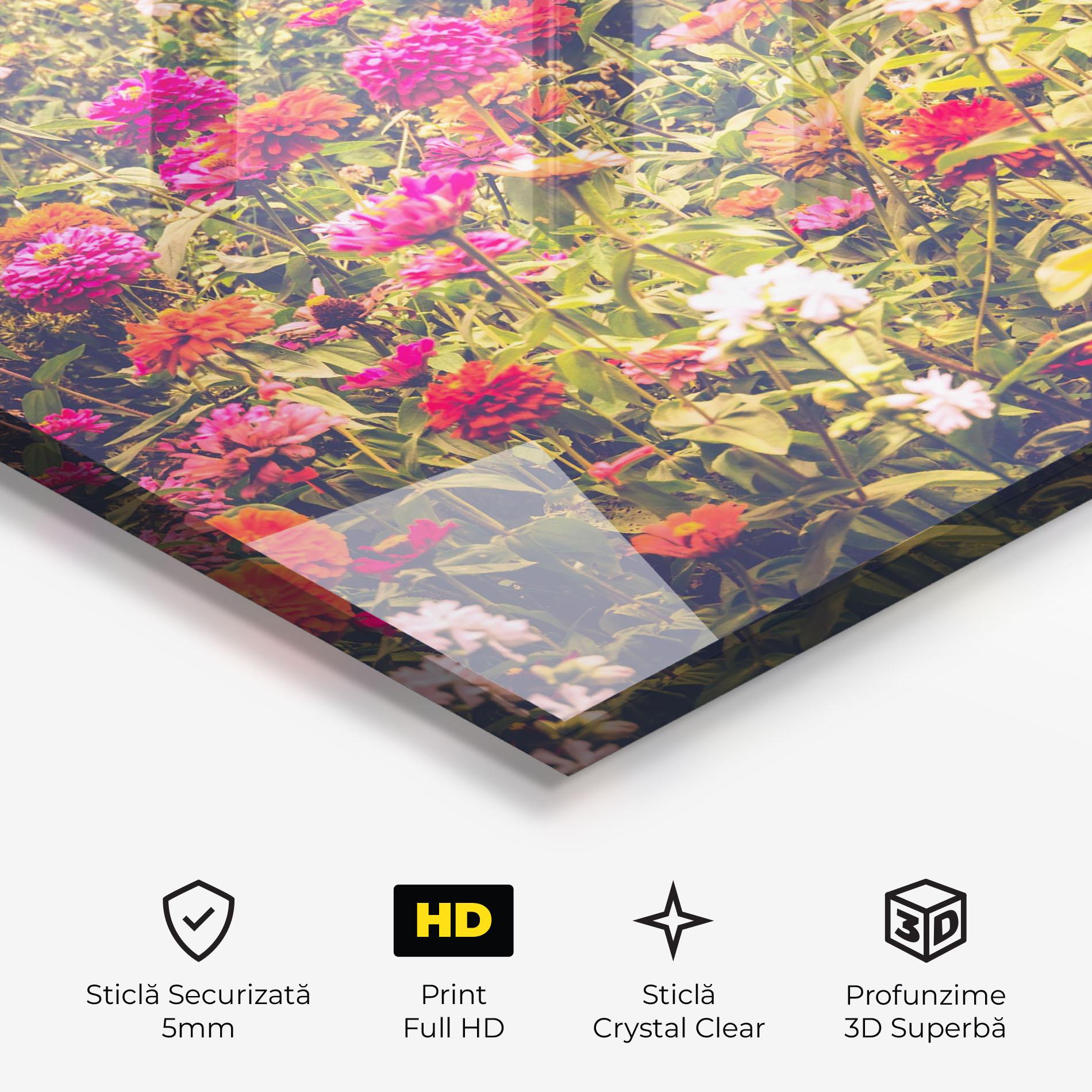 Tablou Sticla Colorful Wild Field mockup 3