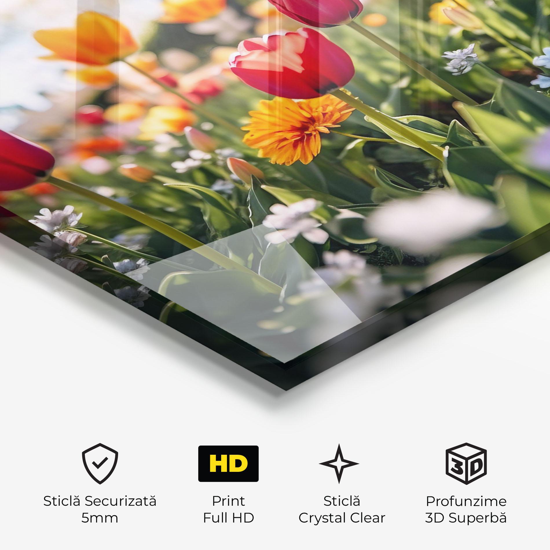 Tablou Sticla Garden Tulips Mix mockup 3