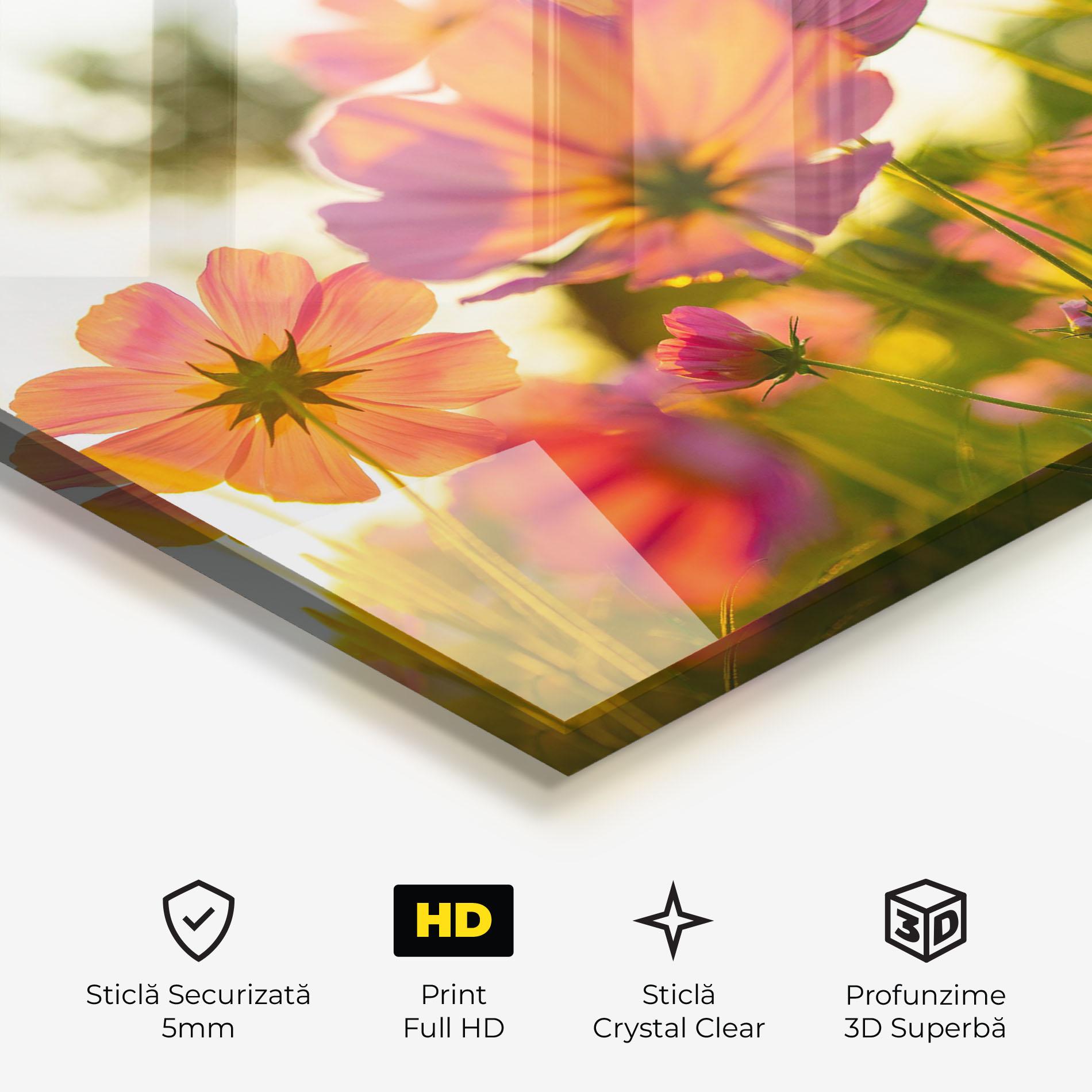 Tablou Sticla Sunset Blooming Flower mockup 3