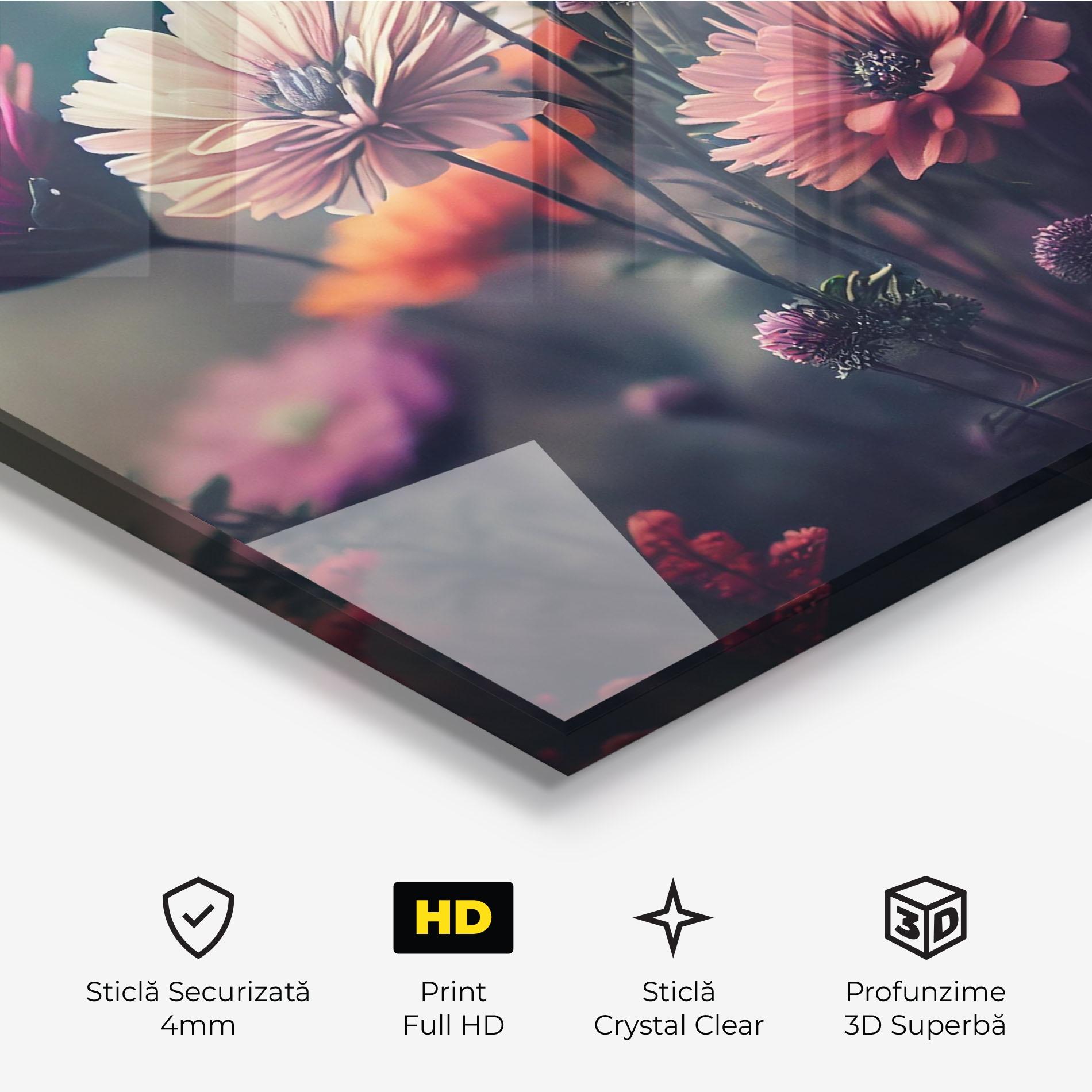Tablou Sticla Beautiful Flower Garden mockup 3