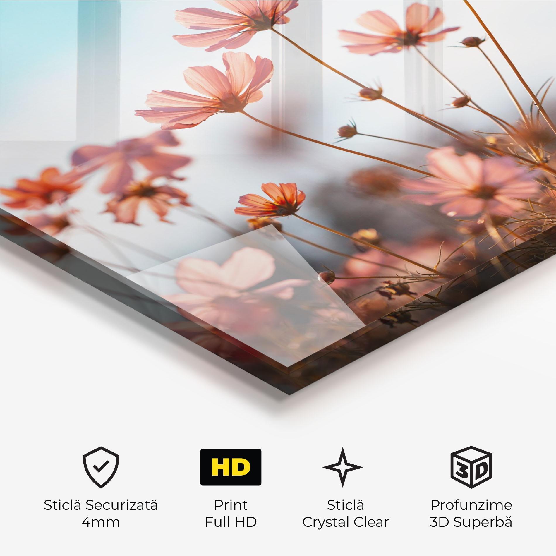 Tablou Sticla Cosmos Flowers Beautiful mockup 3