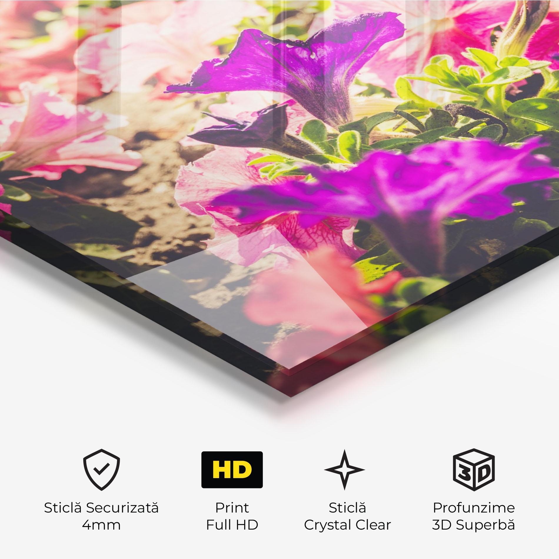 Tablou Sticla Daylight Purple Flower mockup 3