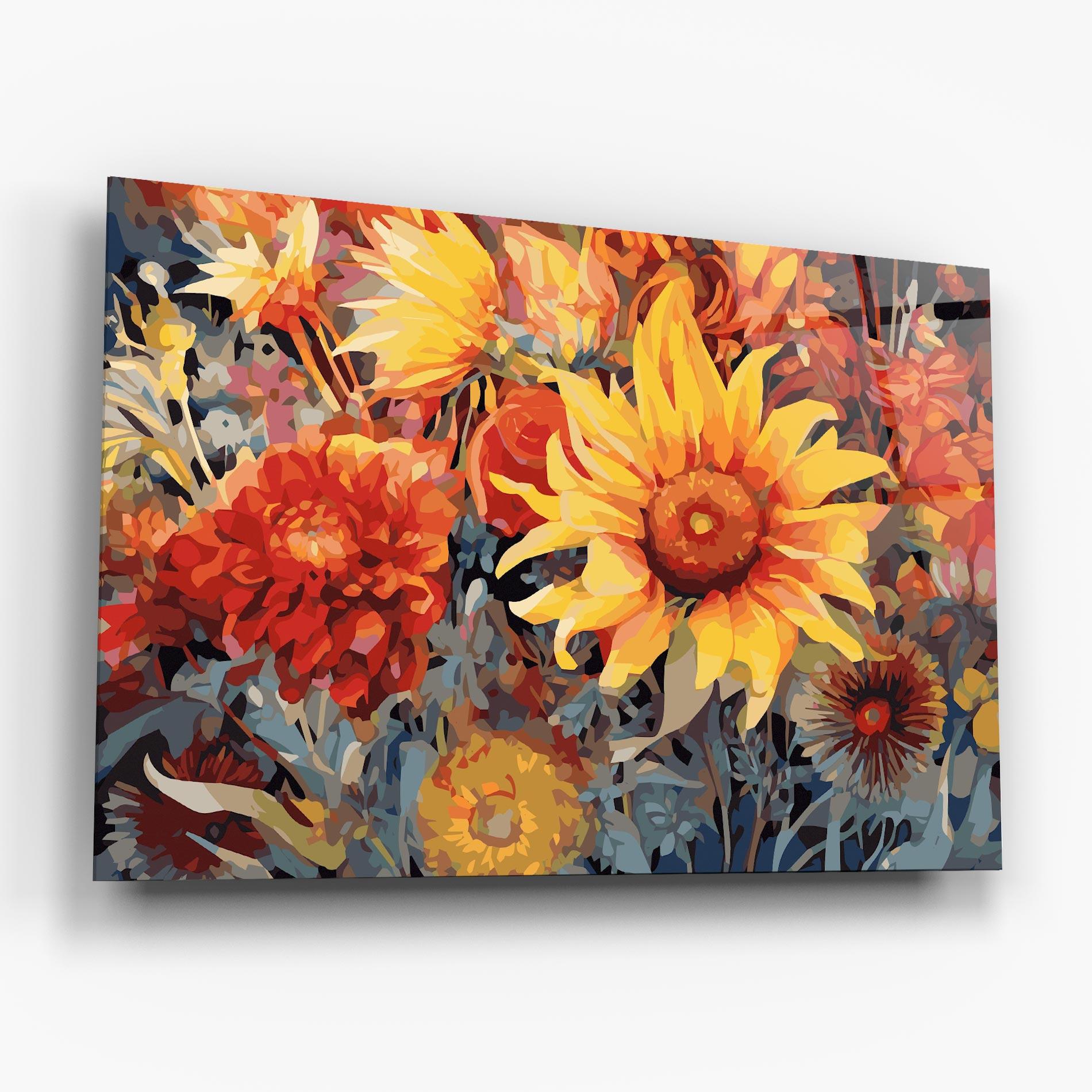 Tablou Sticla Autumn Wild Flower mockup 6