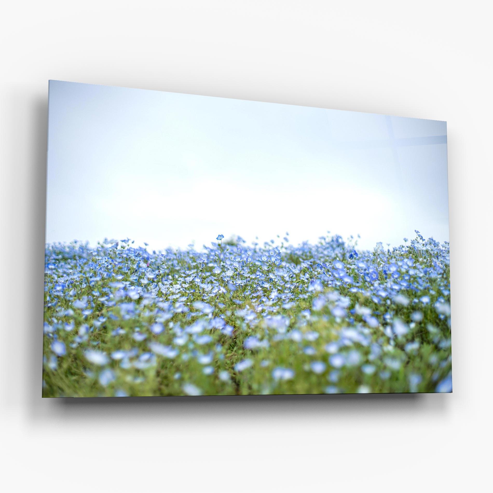 Tablou Sticla Blue Wild Flowers mockup 6