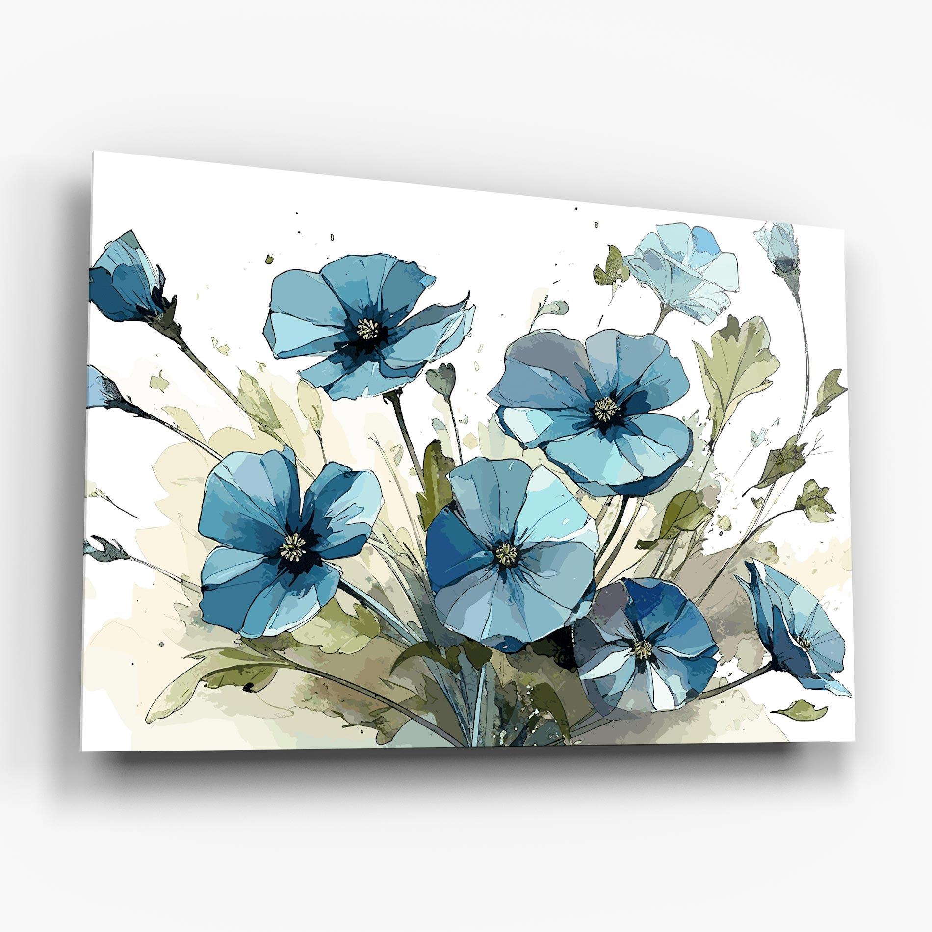 Tablou Sticla Blue Wild Plant mockup 6