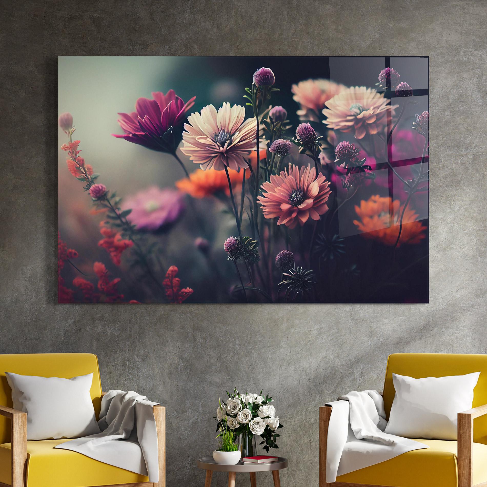 Tablou Sticla Beautiful Flower Garden mockup 4