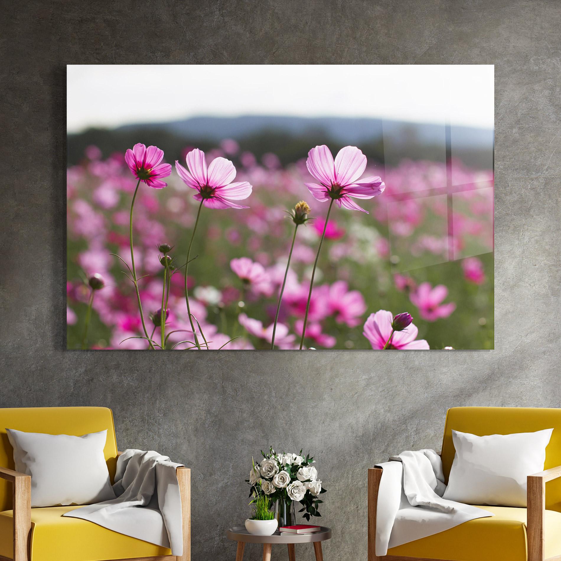Tablou Sticla Cosmos Flower mockup 4