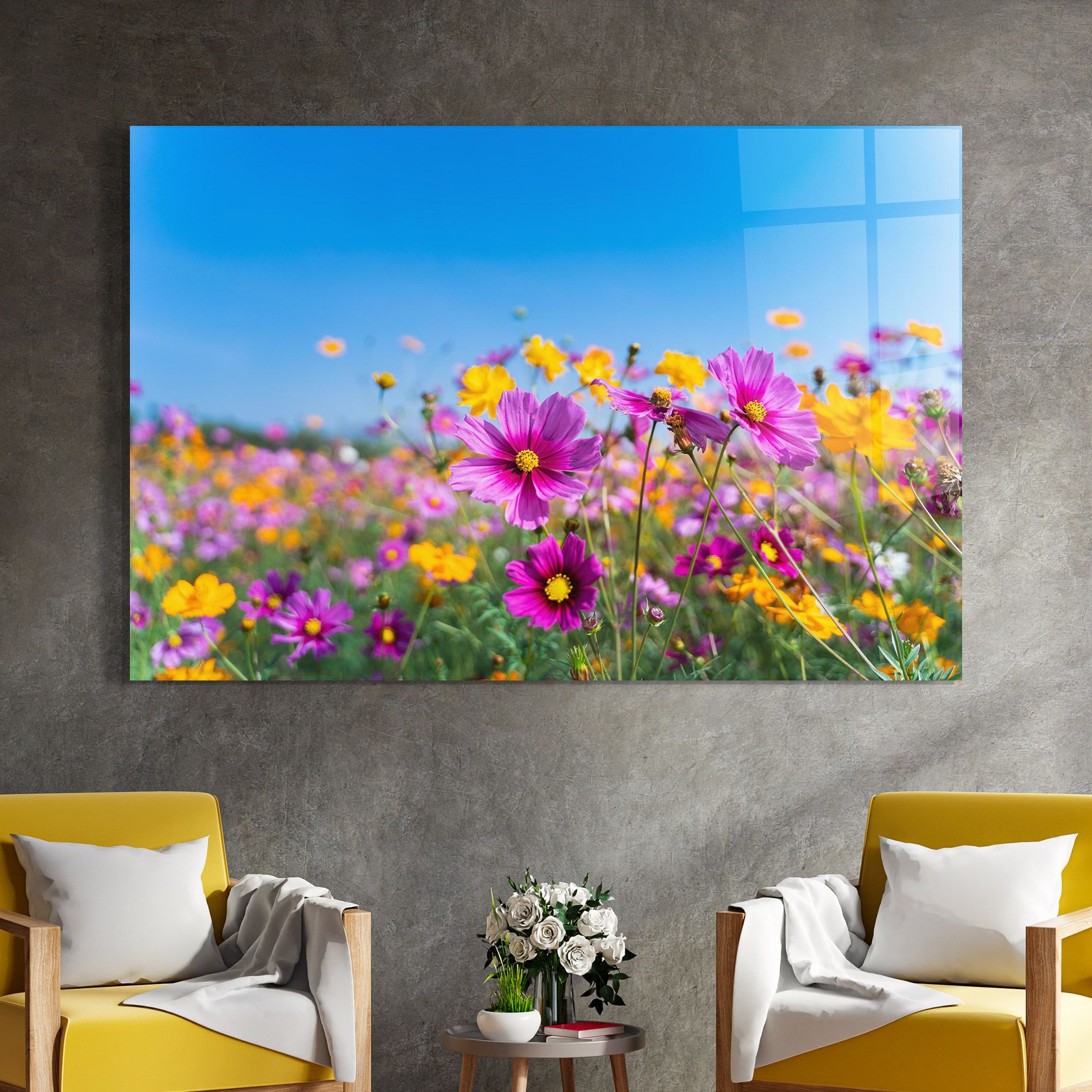 Cosmos Flowers Grassland mockup 4