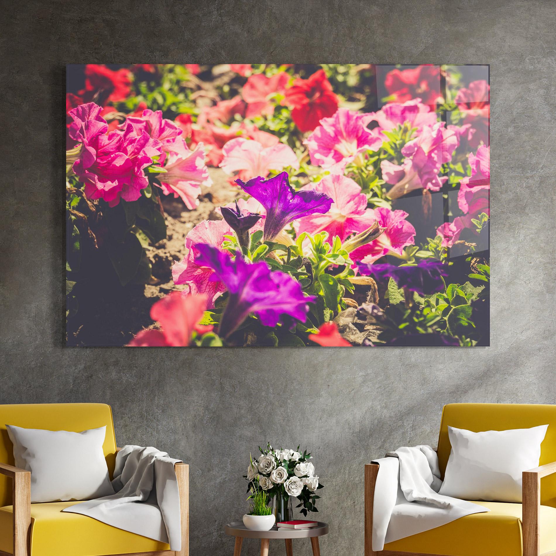 Tablou Sticla Daylight Purple Flower mockup 4