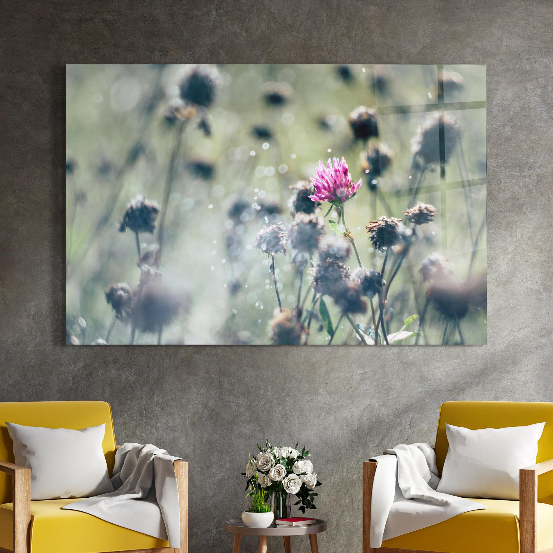 Tablou Sticla Dreamy Purple Flower mockup 4