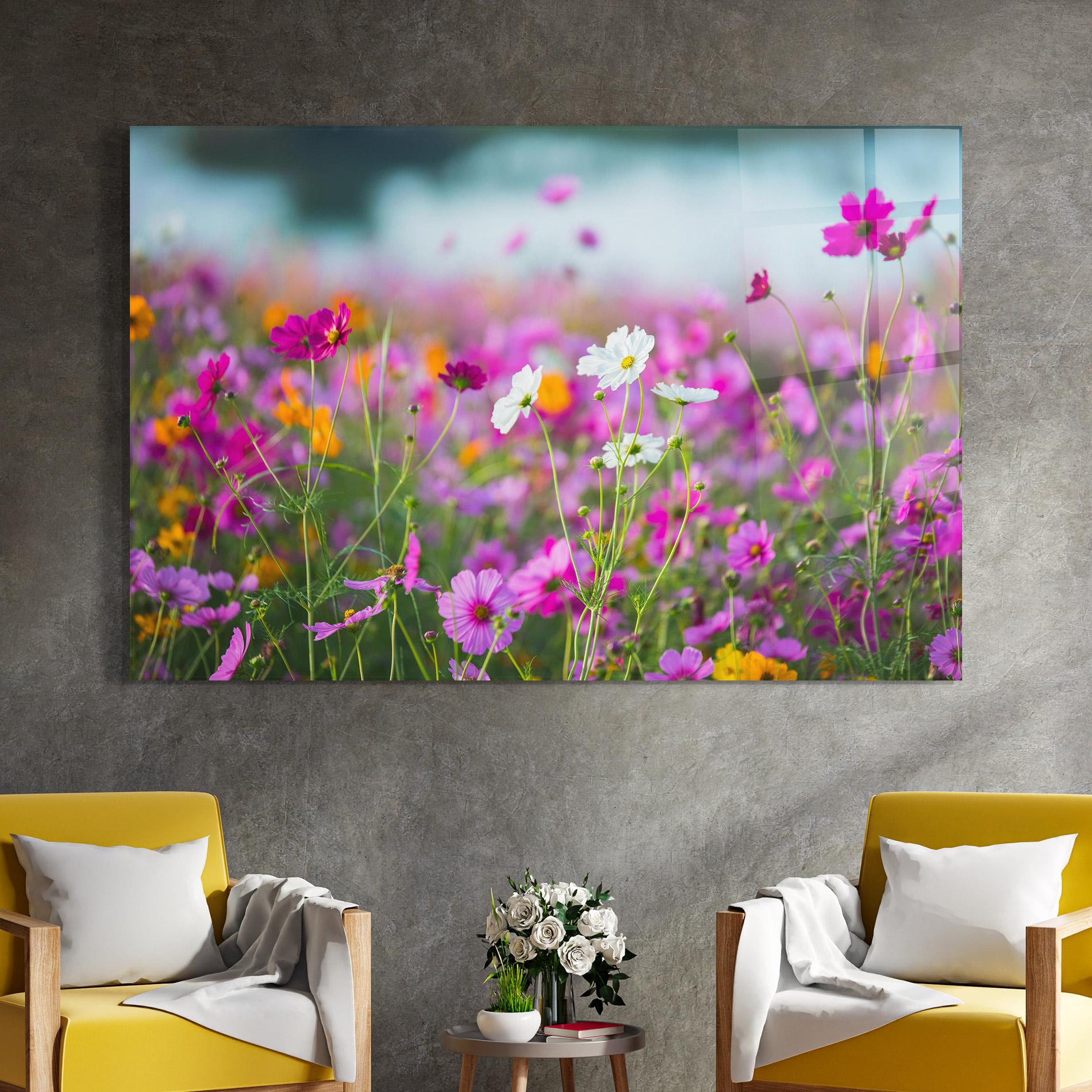 Tablou Sticla Flower Grassland mockup 4