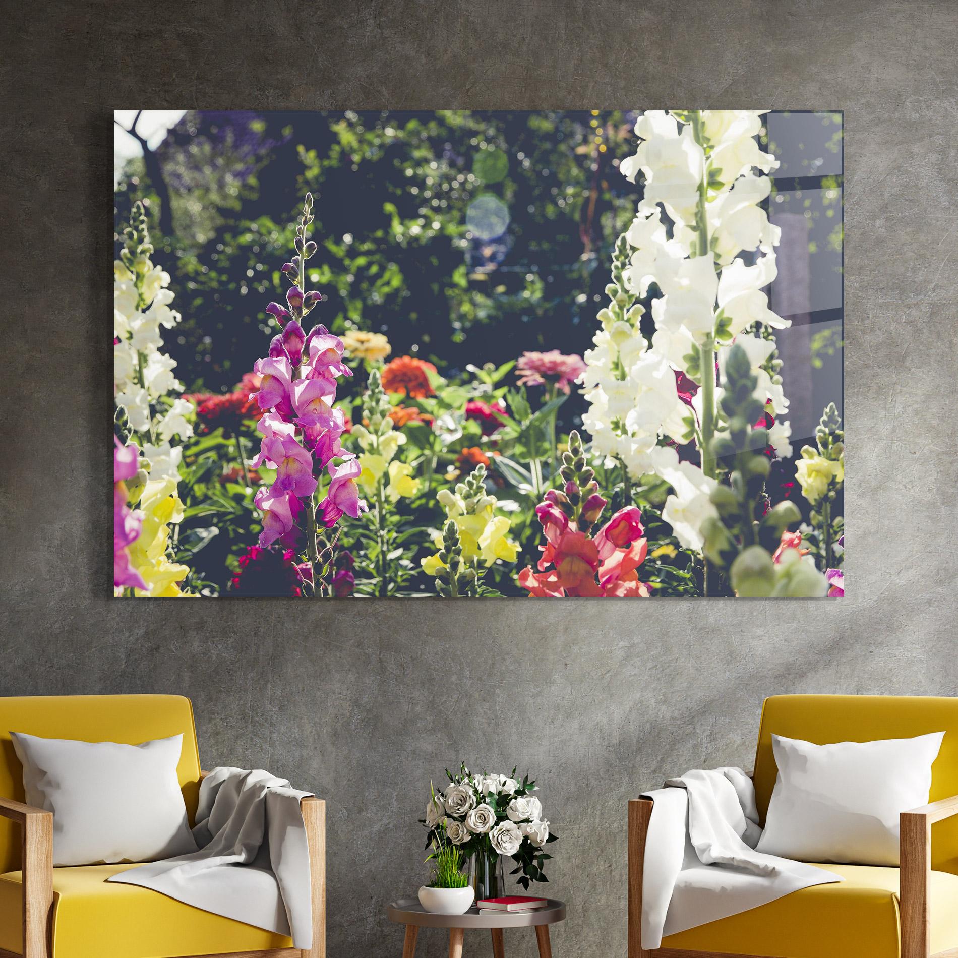 Tablou Sticla Garden Pretty Flowers mockup 4