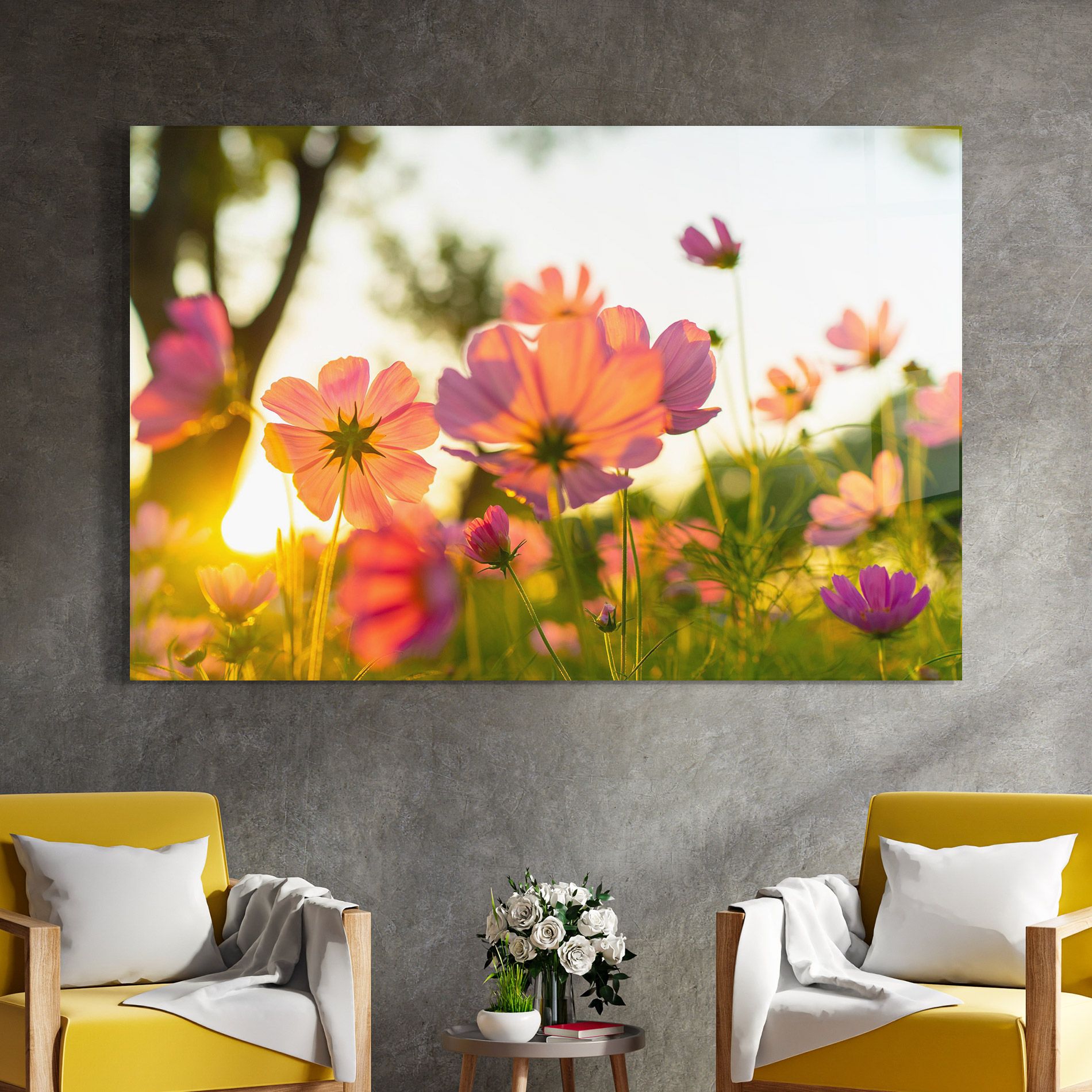 Sunset Blooming Flower mockup 4