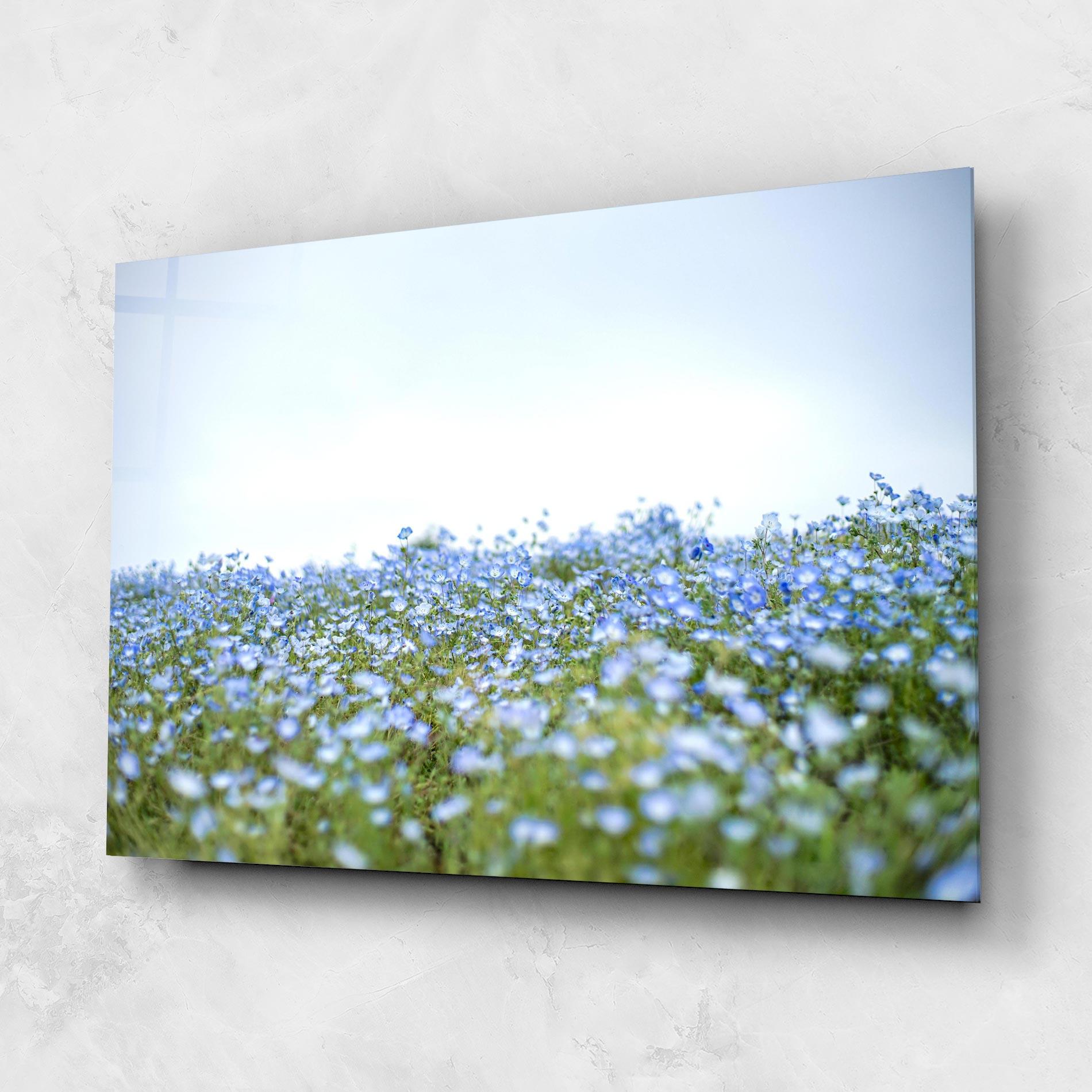 Tablou Sticla Blue Wild Flowers mockup 1